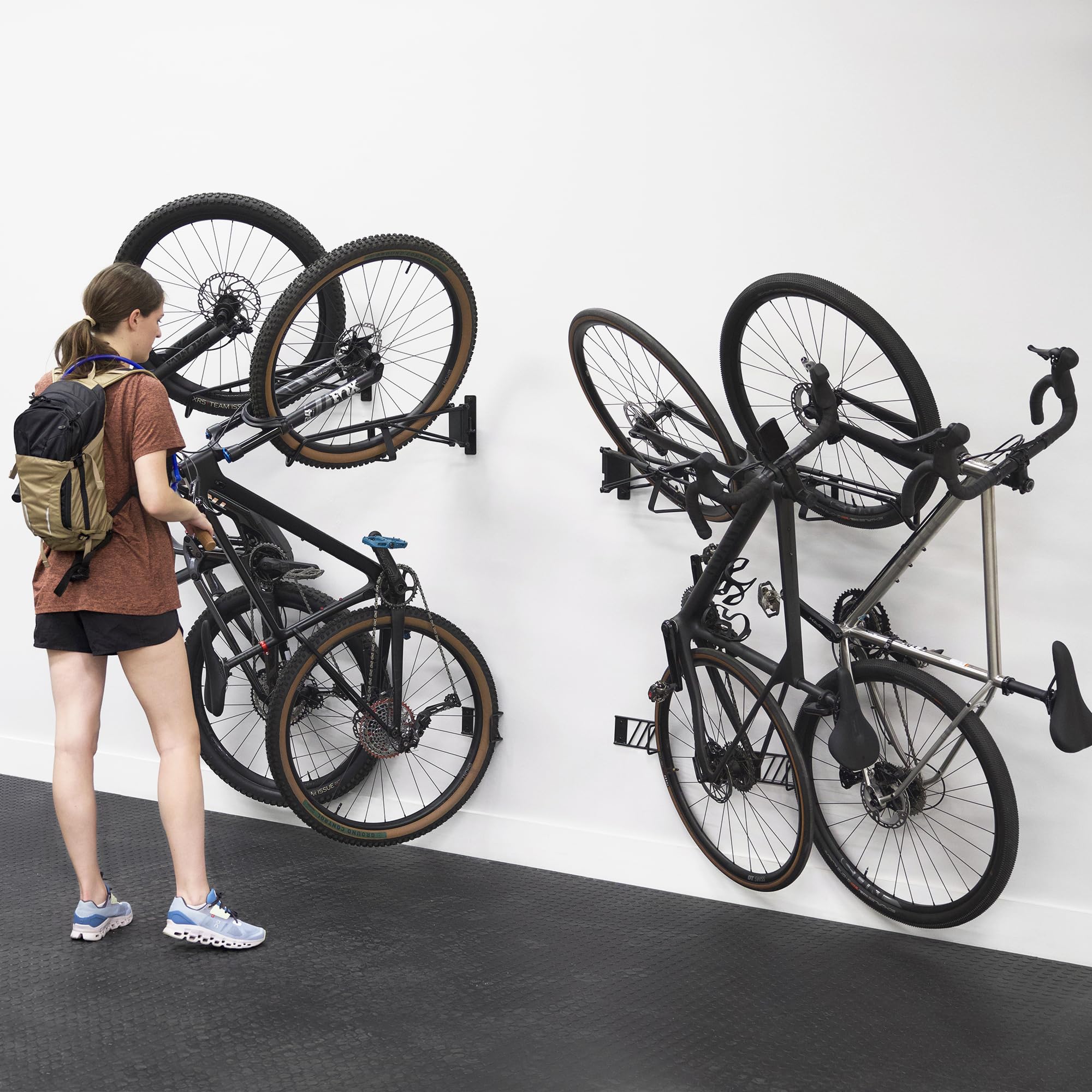 StoreYourBoard SwivelStow Heavy Duty Bike Wall Mount 2-Pack - No Lift Swivel Storage Rack for Mountain Bikes & eBikes - Space Saving Garage Bike Organizer for Home, Apartment & Cycling Enthusiasts
