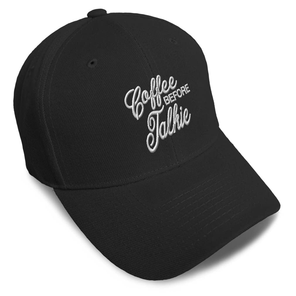 Custom Baseball Cap - Coffee Before Talkie Inspirational Dad Hat for Men & Women - Perfect for Casual Wear, Sports & Gifts