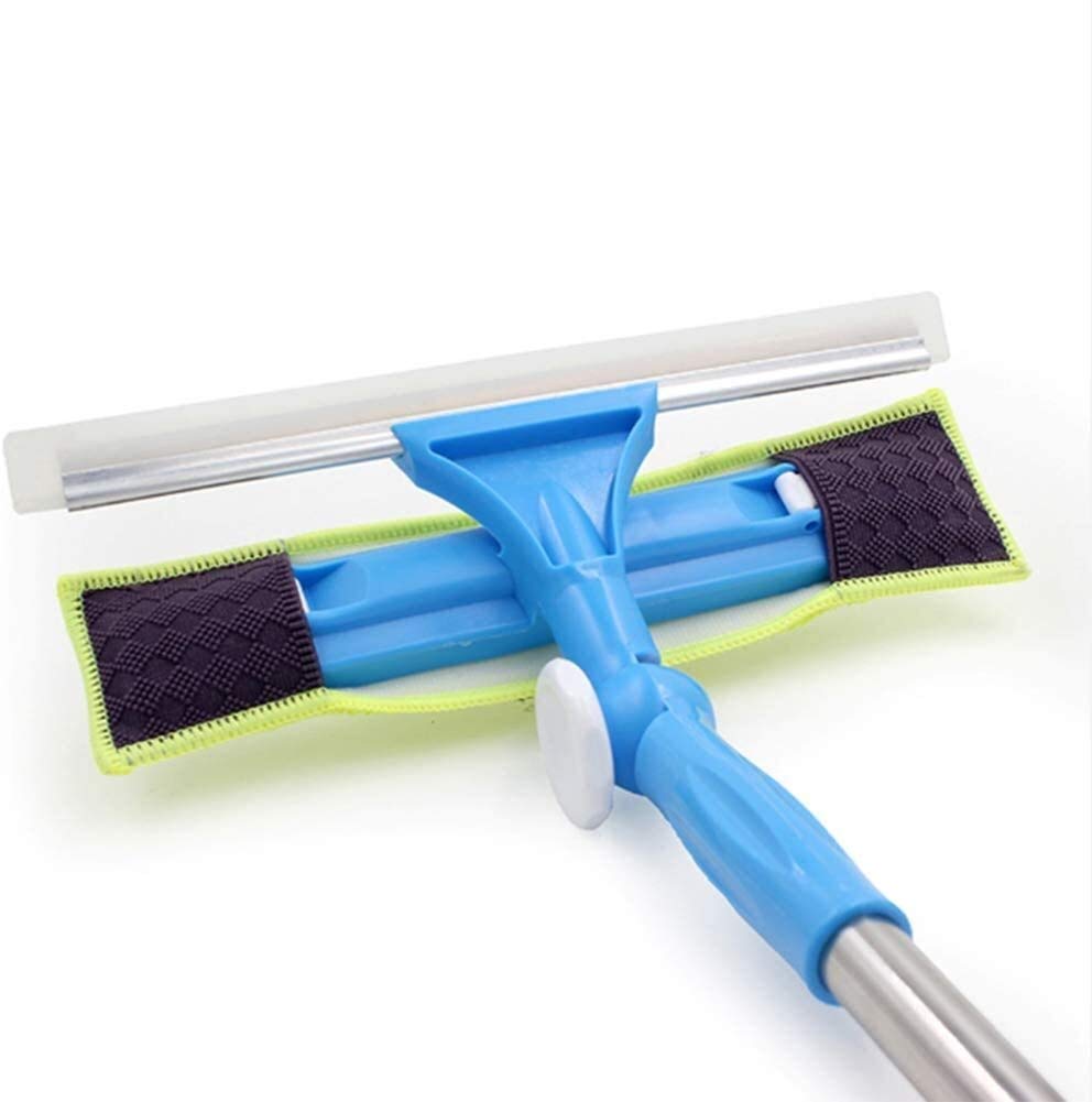 Christmas Tree Glass Squeegee - Extendable 2-in-1 Window Cleaner with 180° Swivel Head, Microfiber Cloth & Groove Brush - Perfect for Windows, Mirrors, Shower Glass & Car Cleaning During Holidays