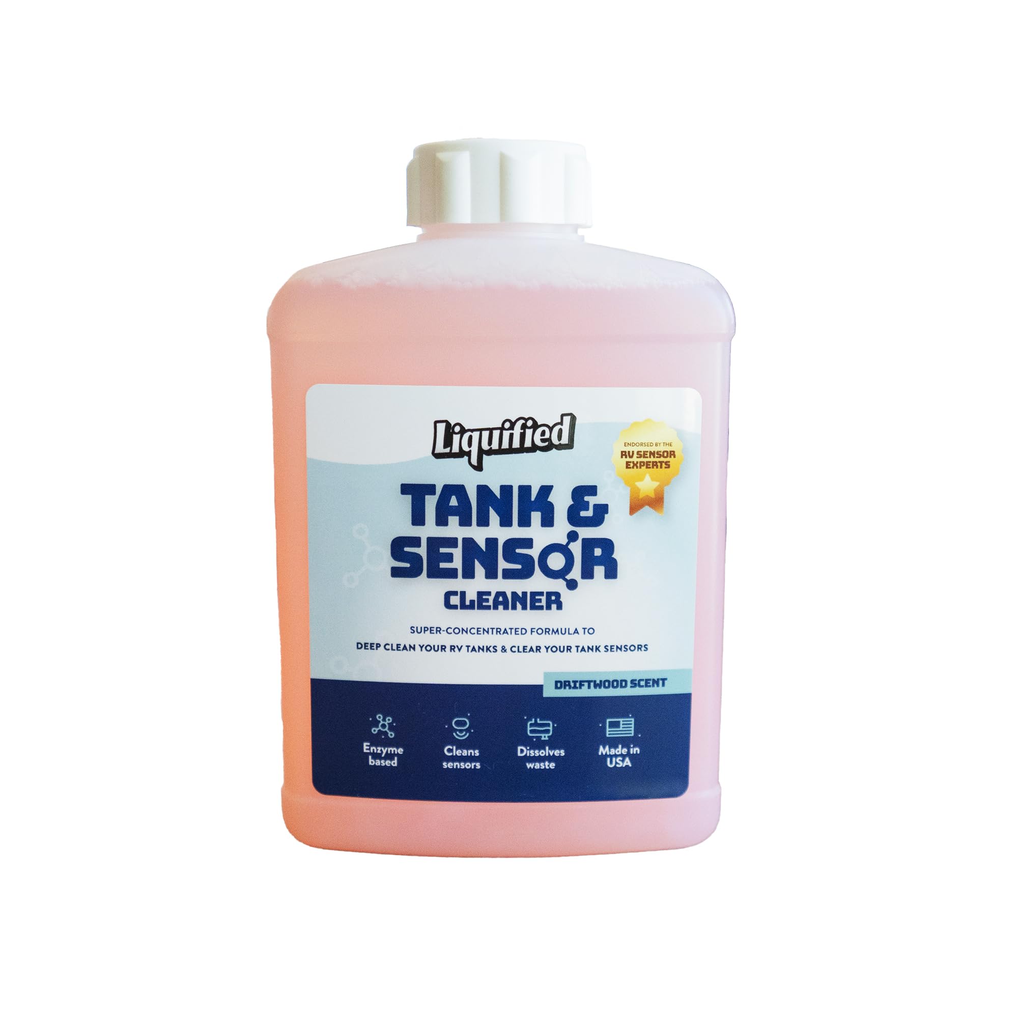 Liquified RV Sensor Treatment - RV Black & Grey Tank Sensor Cleaner | Highly Concentrated Formula for Deep Cleaning | Dissolves Waste & Eliminates Odors | Made in USA | Ideal for RV Maintenance & Camping Trips