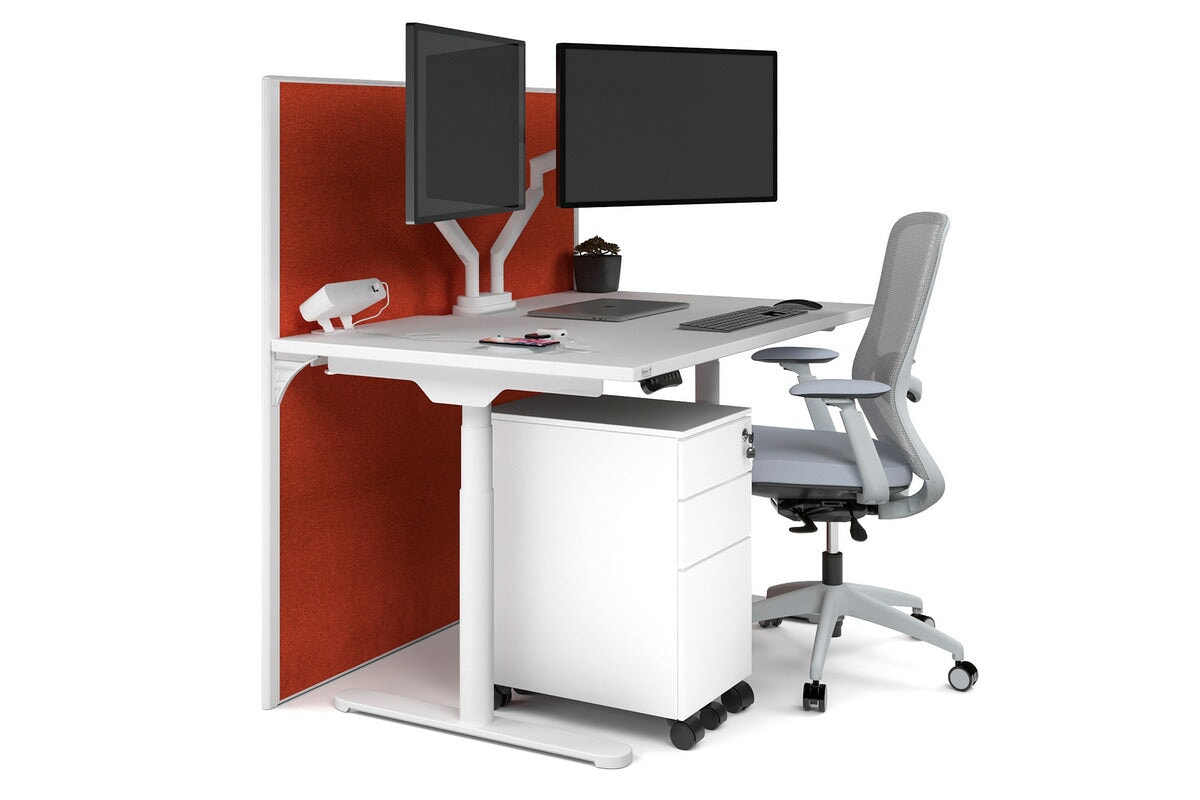 Flexi Premium Height Adjustable Single Workstation Desk - 1400L x 800W with Cable Management - Ergonomic Standing Desk for Home Office & Workspace
