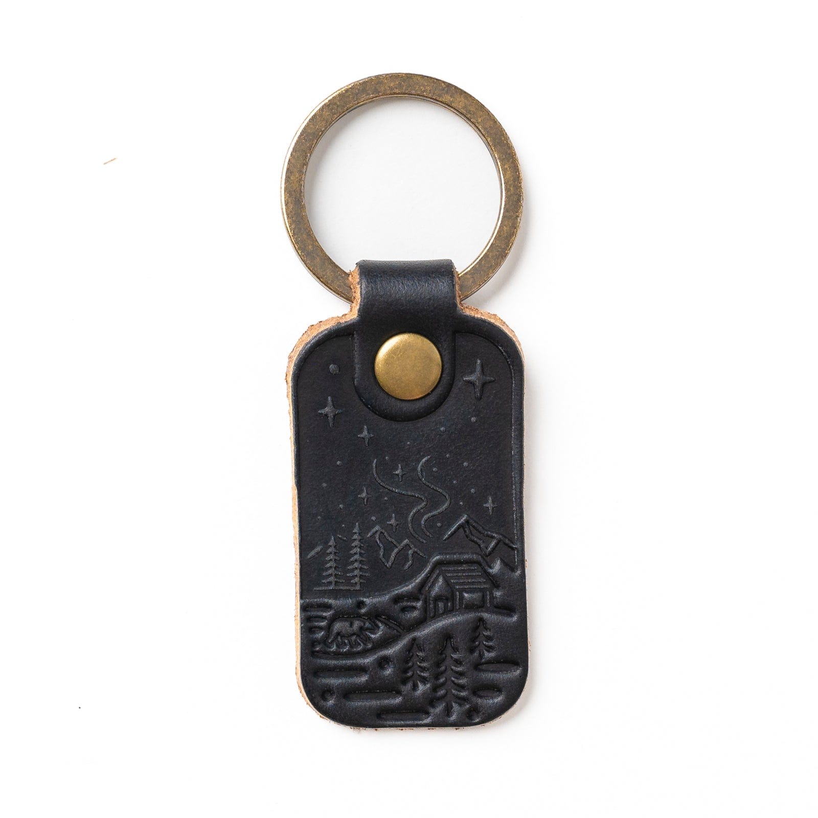 Premium Leather Key Fob with Northern Lights Design - Durable & Stylish Keychain for Car Keys, House Keys & Office Keys | Perfect Gift for Travelers & Outdoor Enthusiasts