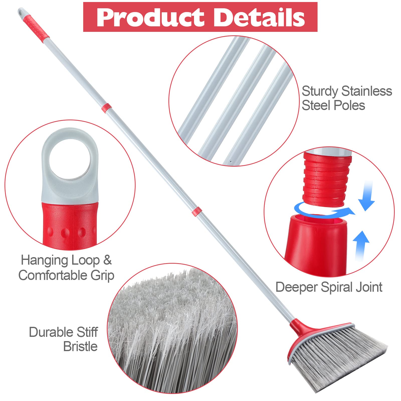 Meanplan 4-Piece Angle Broom & Dustpan Set - 54
