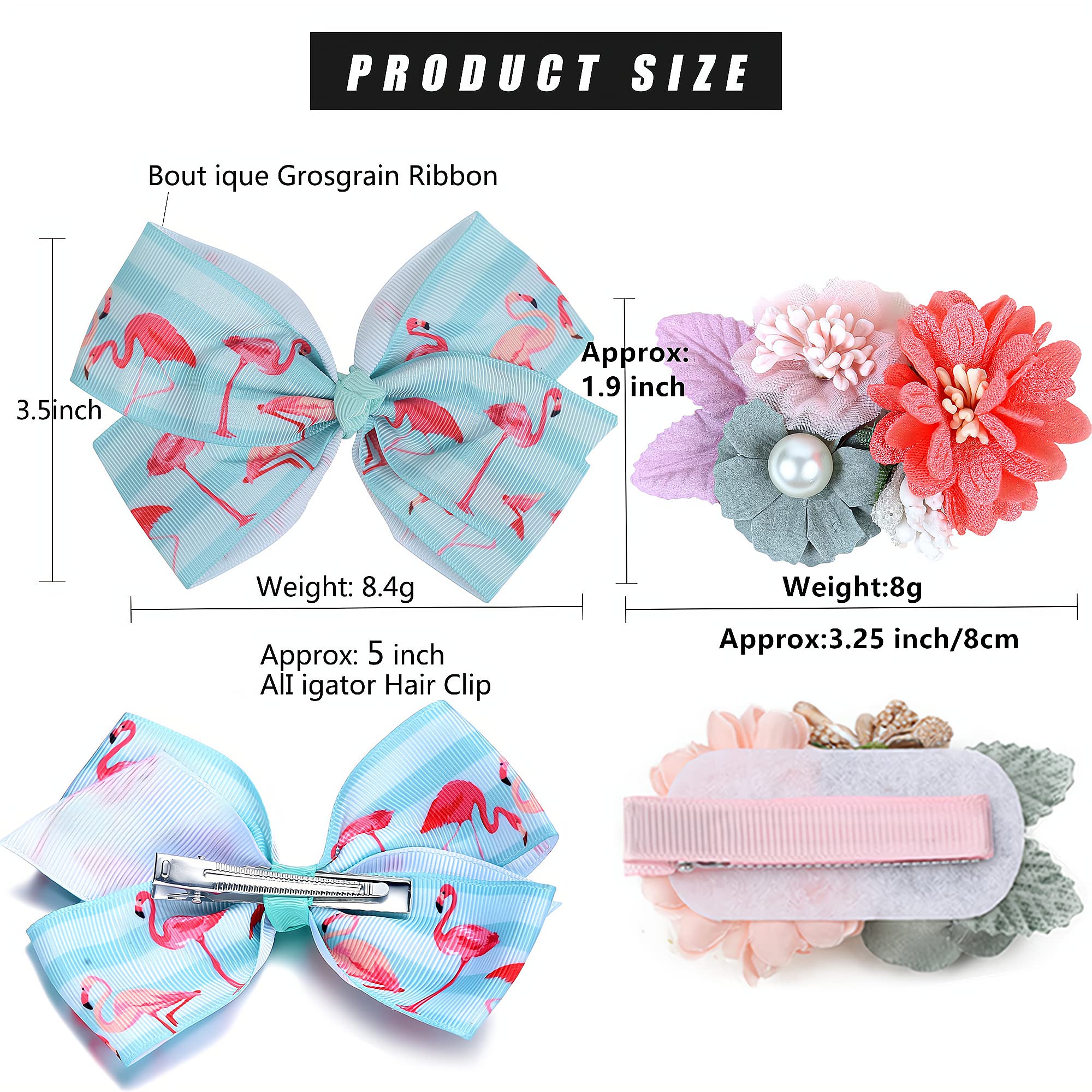 Fsmiling Girls Hair Bows - Alligator Clips with Grosgrain Ribbon & Floral Design | Perfect Hair Accessories for Parties, Weddings & Everyday Wear