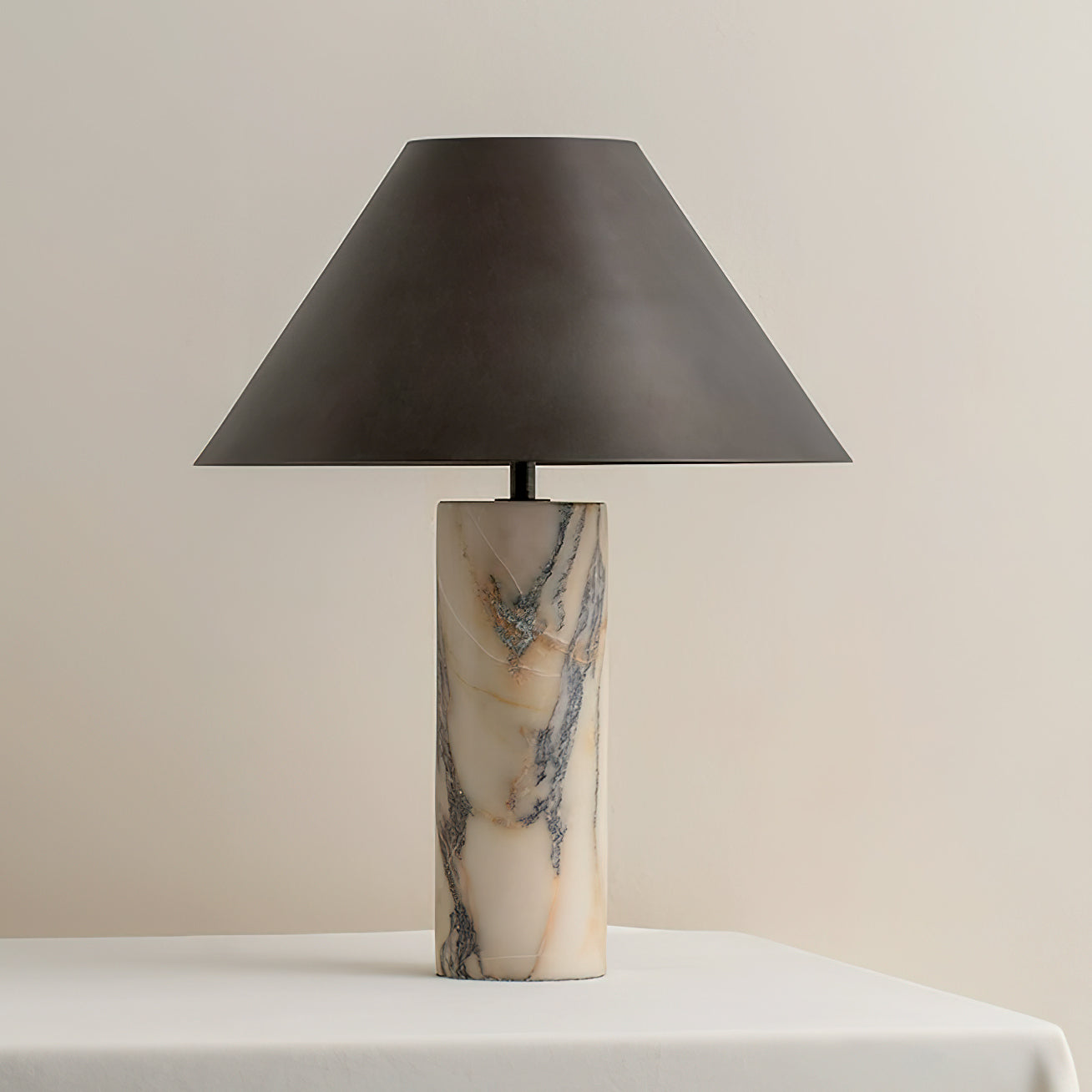 Elegant Cline Marble Table Lamp - Modern Home Decor Lighting for Living Room, Bedroom & Office - Dimmable LED Desk Lamp with USB Port