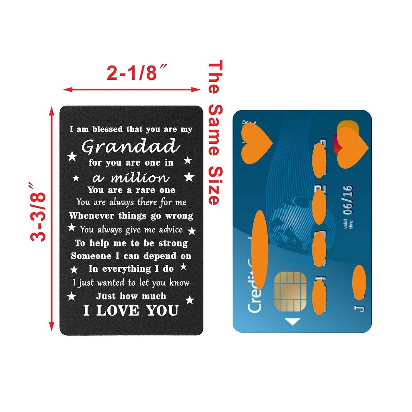 Personalized Engraved Wallet Card for Grandpa - Best Grandfather Gift from Grandkids for Birthday, Christmas & Father's Day - Heartfelt Keepsake for Special Occasions