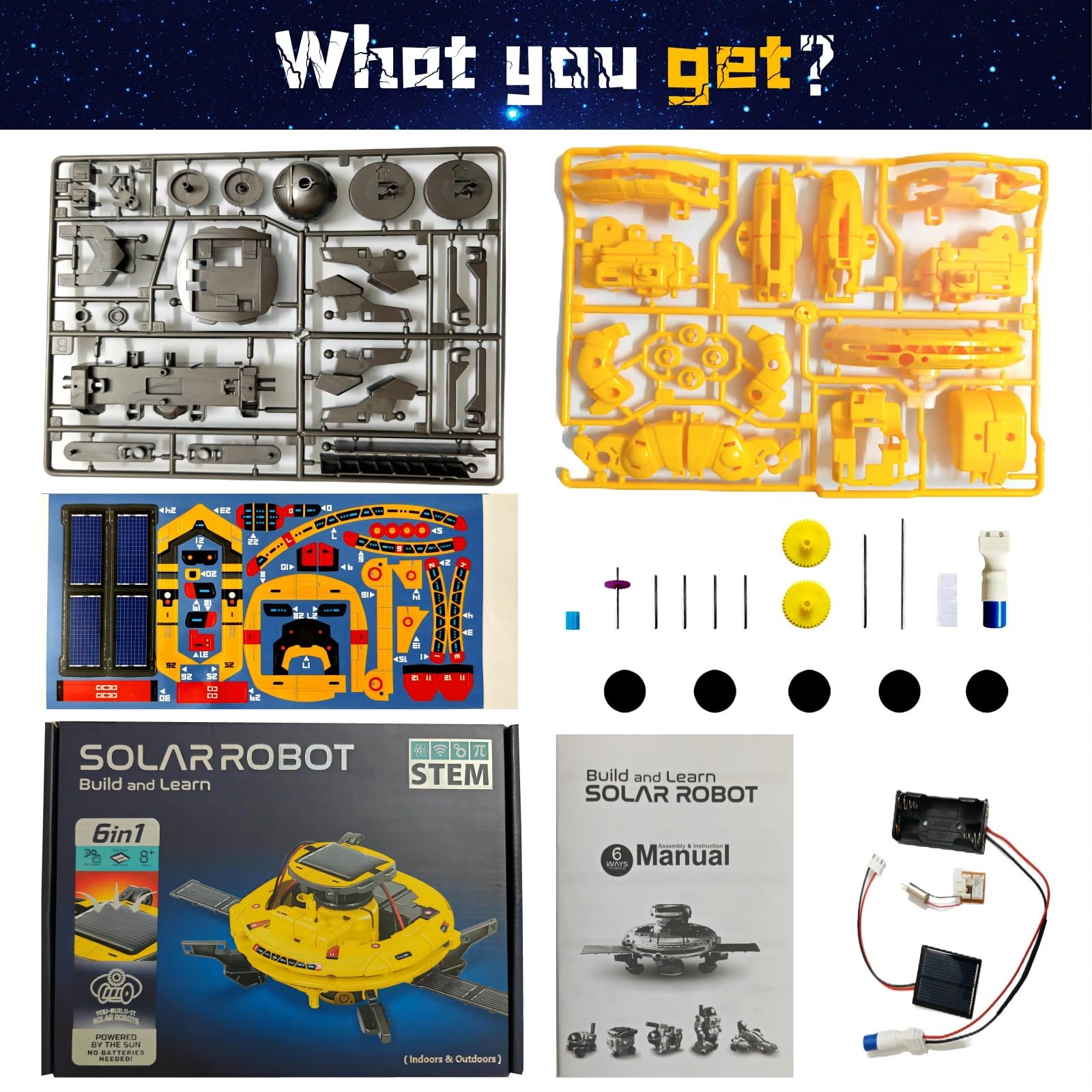 STEM 6-in-1 Solar Robot Kit for Kids 8-12 - Educational Science Building Toys, DIY Engineering Projects for Boys & Girls Ages 8-12 - Perfect Birthday Gift for Teens - Fun Learning Activities for Home & Classroom