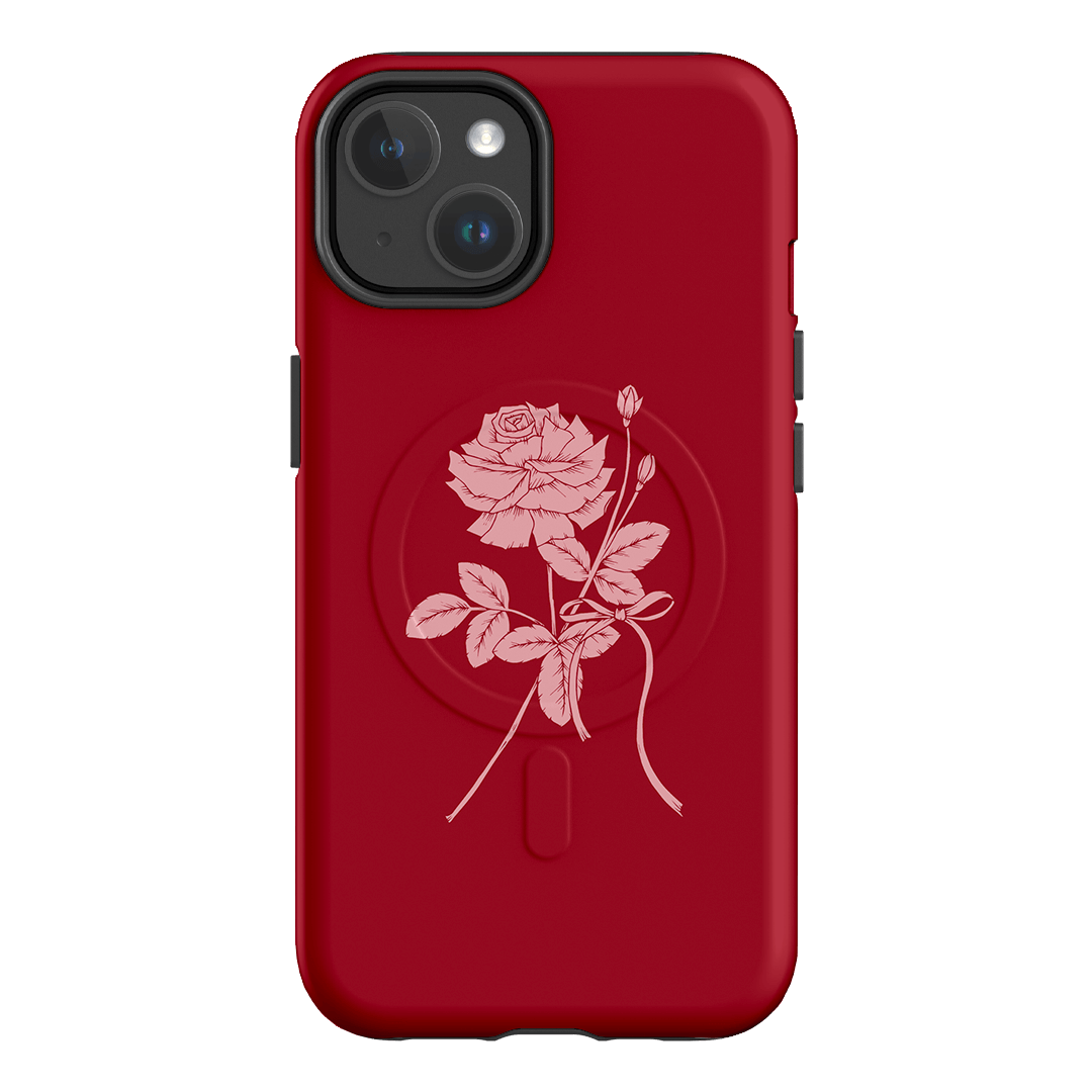 Elegant Rouge Rose Phone Case - Stylish & Protective Cover for iPhone & Samsung - Perfect for Everyday Use, Travel & Gifting