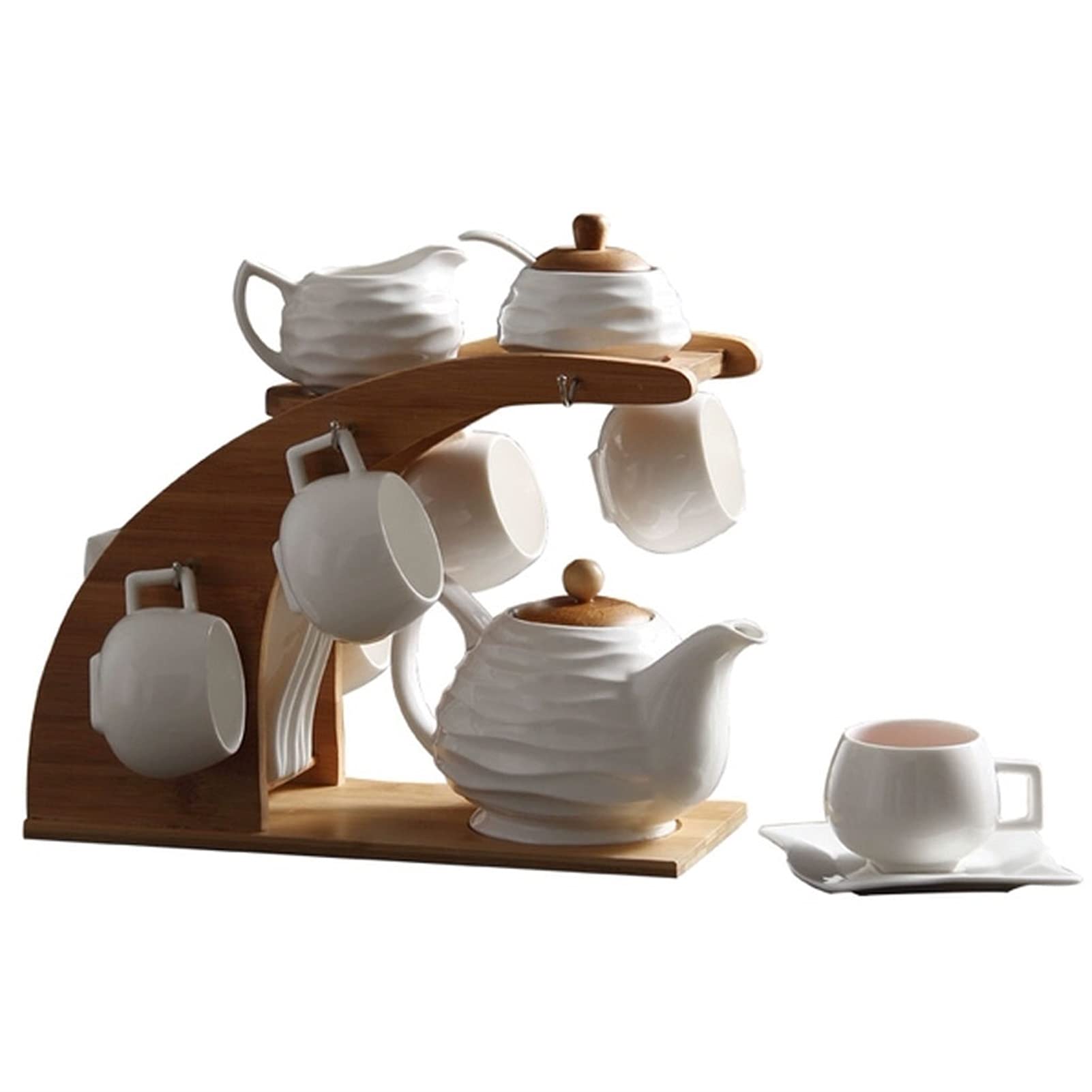 Premium White Ceramic Coffee Mug Set - Elegant Tea Cups with Handle, Wedding & Afternoon Tea Gift Set for Home, Office, or Bridal Shower