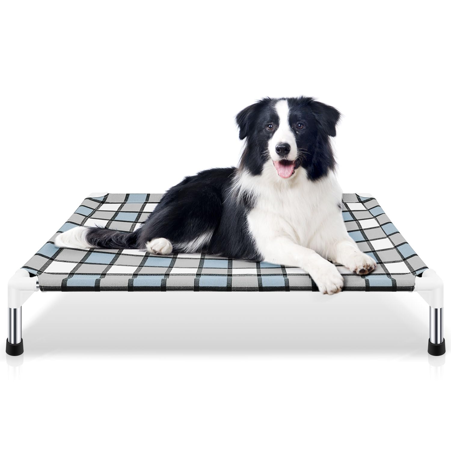 **Elevated Dog Bed - Raised Cooling Pet Cot for Medium Dogs, Breathable Mesh & Durable Frame - Perfect for Outdoor, Indoor, Camping & Patio Use**