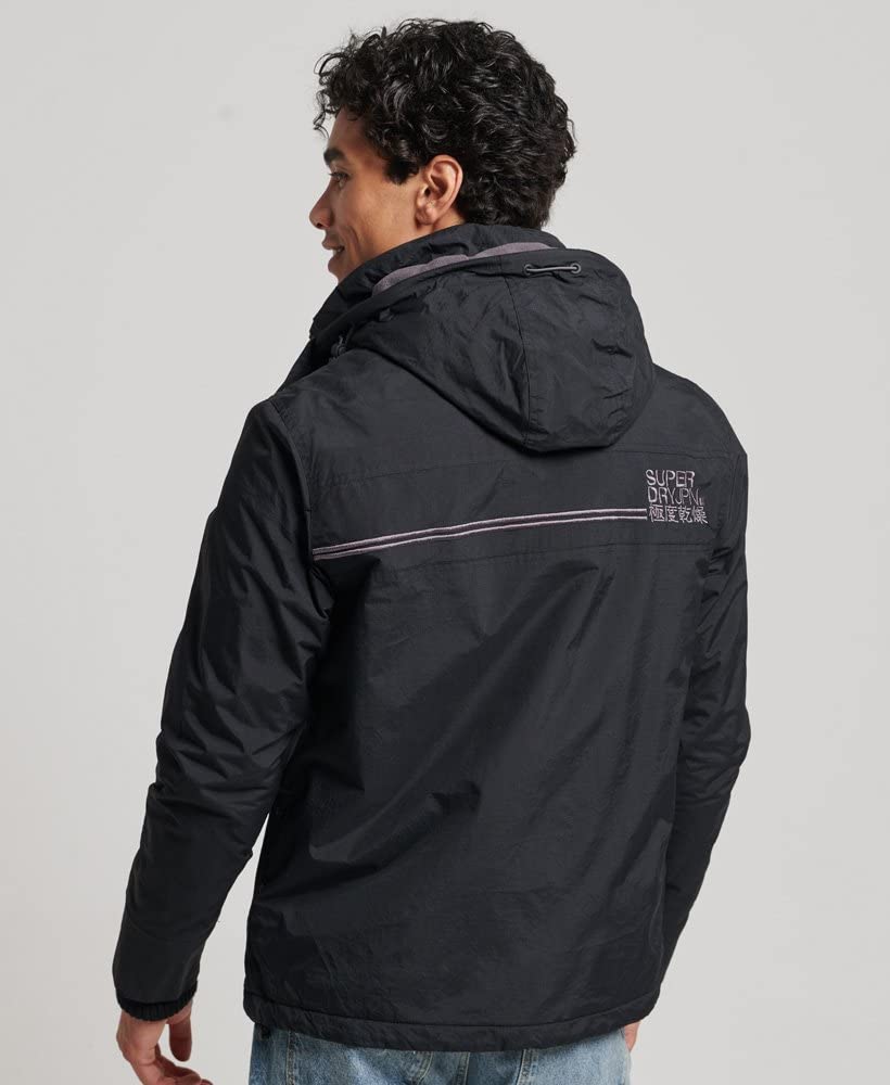 Superdry Men's Waterproof Rain Jacket - Lightweight Windproof Outdoor Coat for Hiking, Camping & Travel