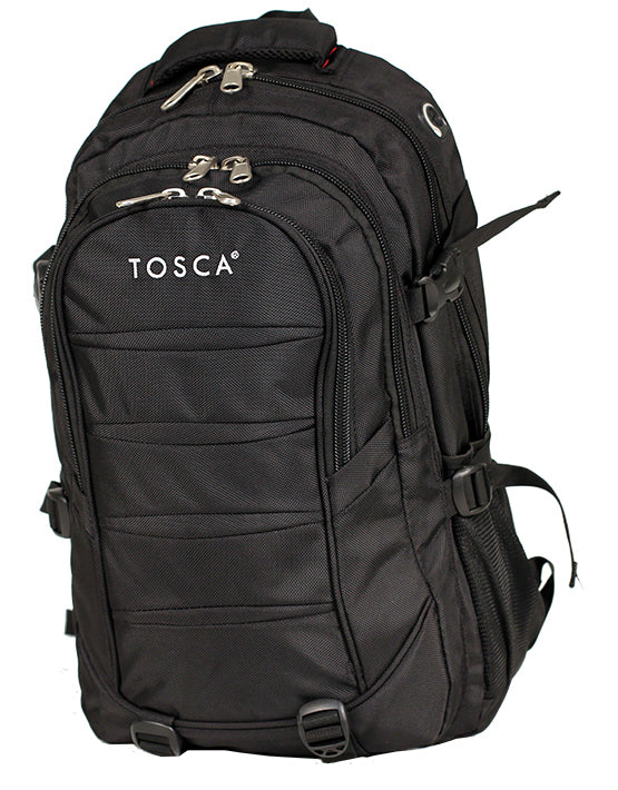 Tosca TCA700 Deluxe Backpack - Waterproof Travel Backpack for Men & Women, Black - Perfect for Hiking, Camping, School & Business Travel