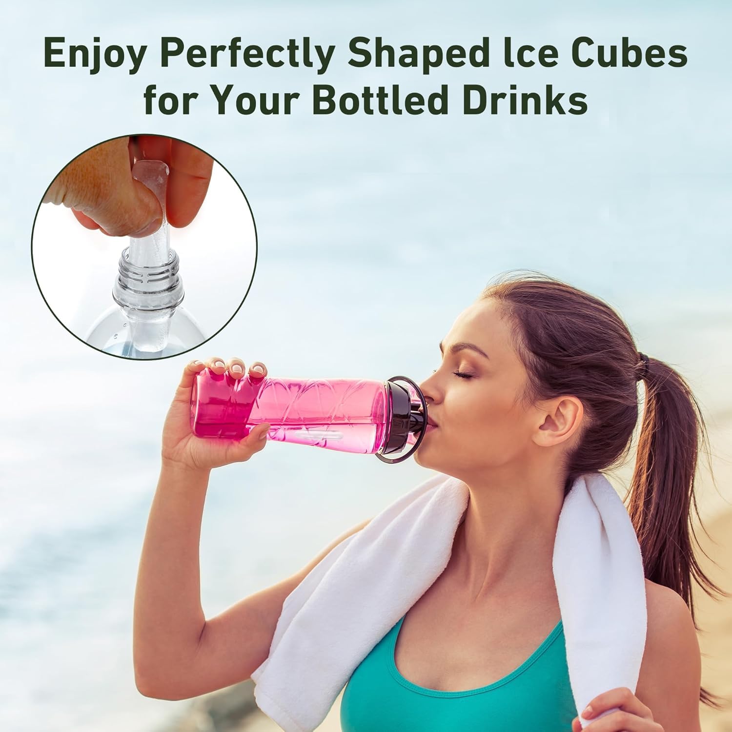 Lily's Home Silicone Ice Cube Tray Set - 3-Piece Quick Freeze Ice Trays with Lids, Makes 30 Cubes (10 Slots Each) - Perfect for Cocktails, Iced Coffee & Beverage Cooling - BPA-Free Flexible Ice Cube Molds for Home & Bar Use