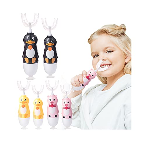 360° Soft Silicone U-Shaped Electric Toothbrush for Kids Age 2-12 - Gentle Teeth Cleaning, Whitening & Gum Massage | Perfect for Morning & Night Oral Care Routine