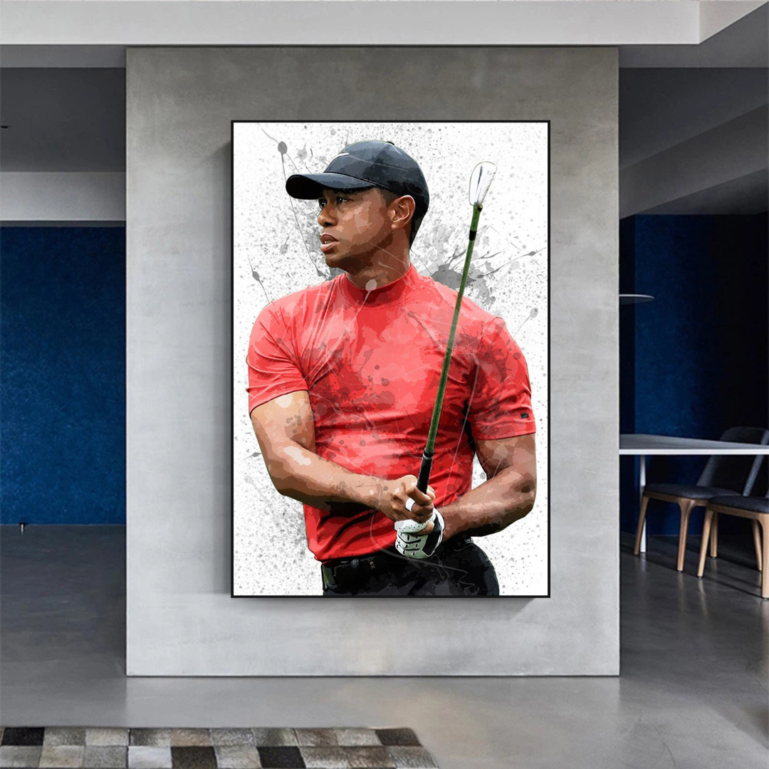Tiger Woods Canvas Wall Art - High Quality Sports Memorabilia Print for Golf Fans | Perfect for Home, Office & Man Cave Decor