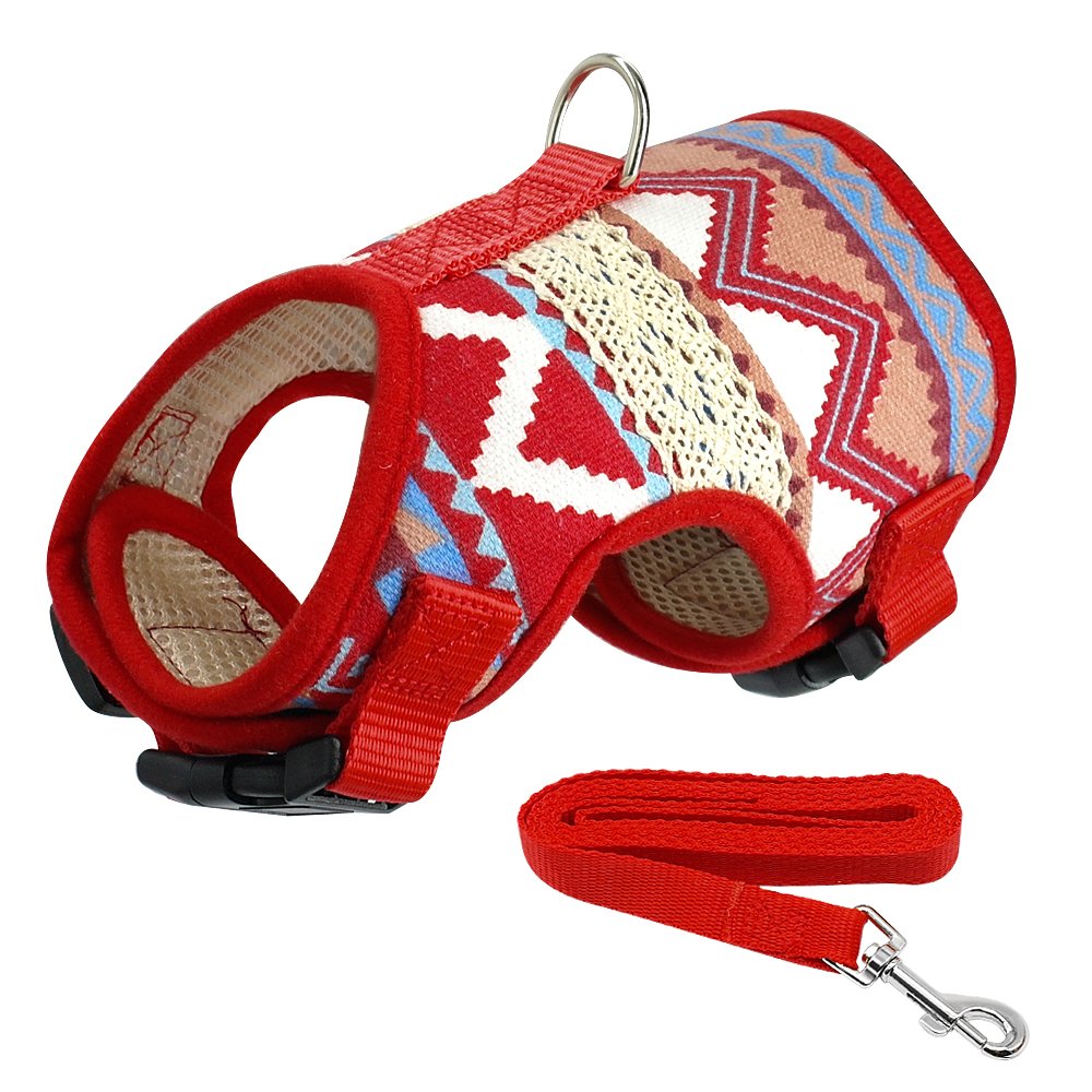 Premium Small Dog Harness and Leash Set for Puppies & Small Breeds - Adjustable, Comfortable & Secure - Perfect for Walking, Training & Outdoor Adventures (Small, Adobe)