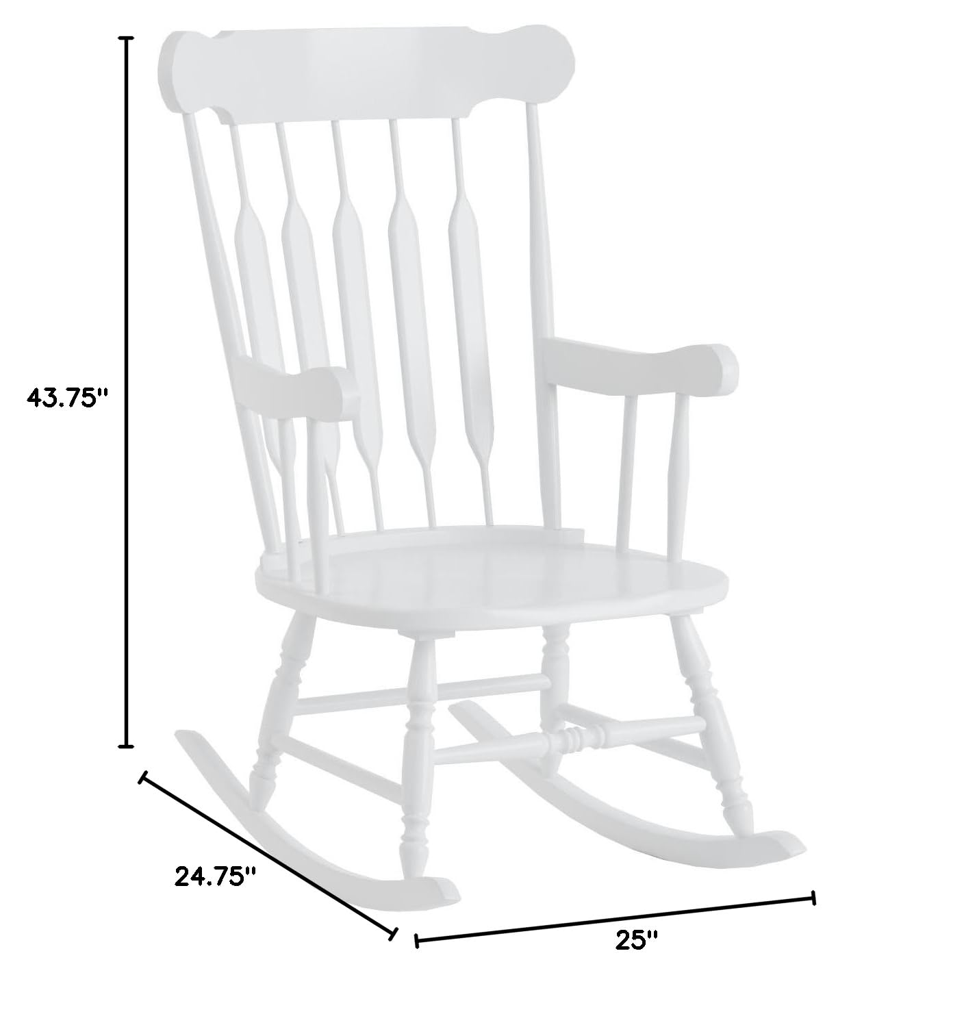 White Coaster Furniture Rocking Chair 600174 - Comfortable Rocking Chair for Living Room, Nursery, or Porch Relaxation