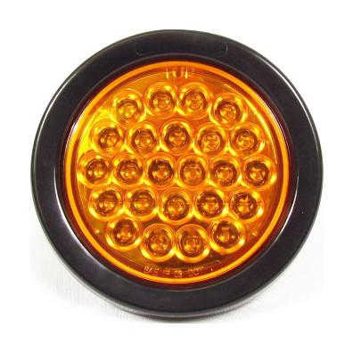 Fortpro 4 Round LED Light Bar with 24 Amber LEDs - Durable Off-Road Lighting for Trucks, Jeeps & ATVs - Perfect for Night Driving, Fog & Hazard Conditions