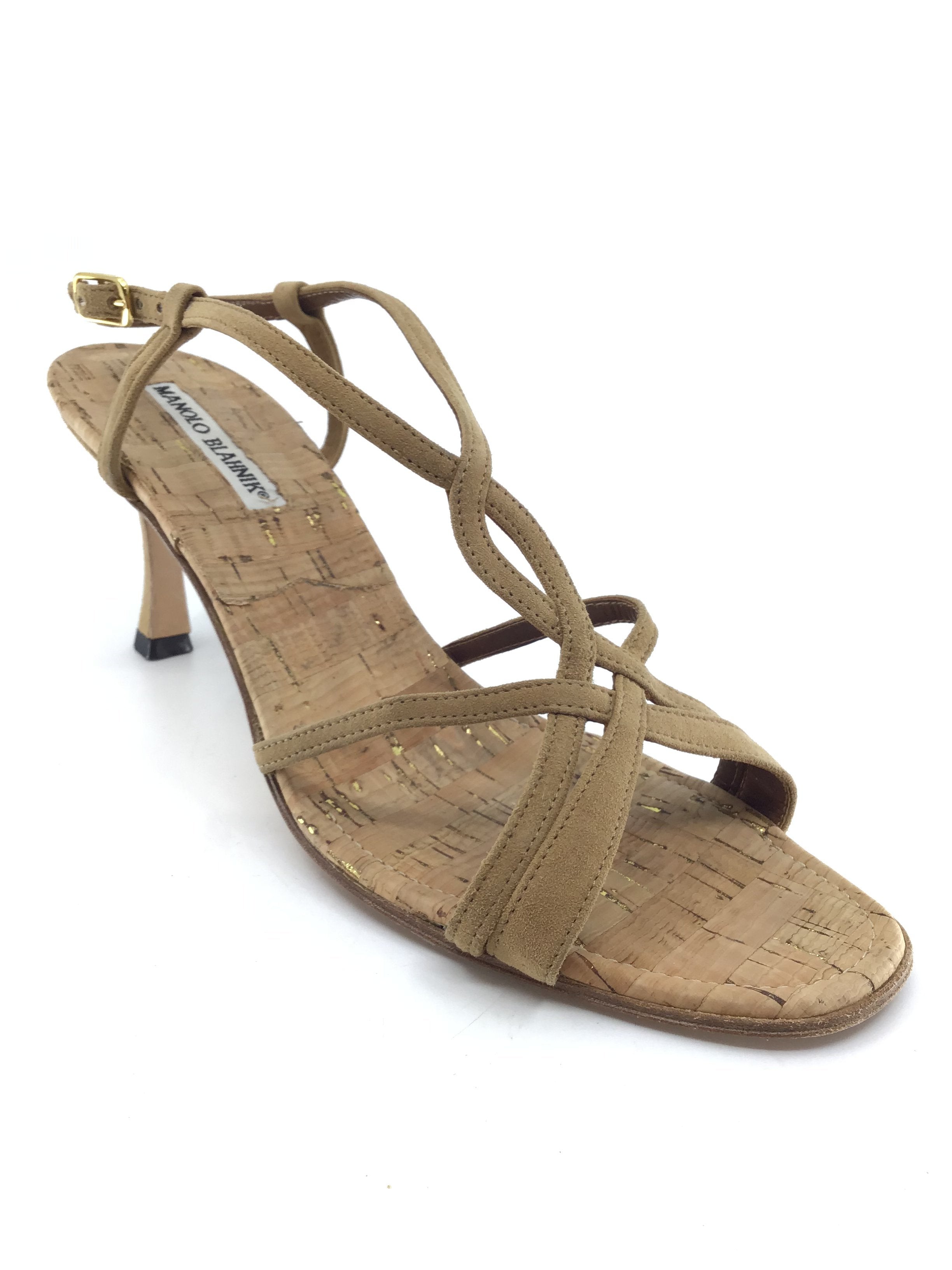 Manolo Blahnik Women's Cork Wedge Sandals - Comfortable Summer Slide Shoes for Beach, Vacation & Casual Outings