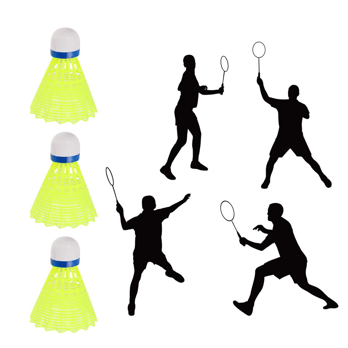 BESPORTBLE 8-Pack LED Glow in the Dark Badminton Shuttlecocks - Night Light Up Shuttlecocks for Outdoor/Indoor Play, School Sports & Fun Night Games