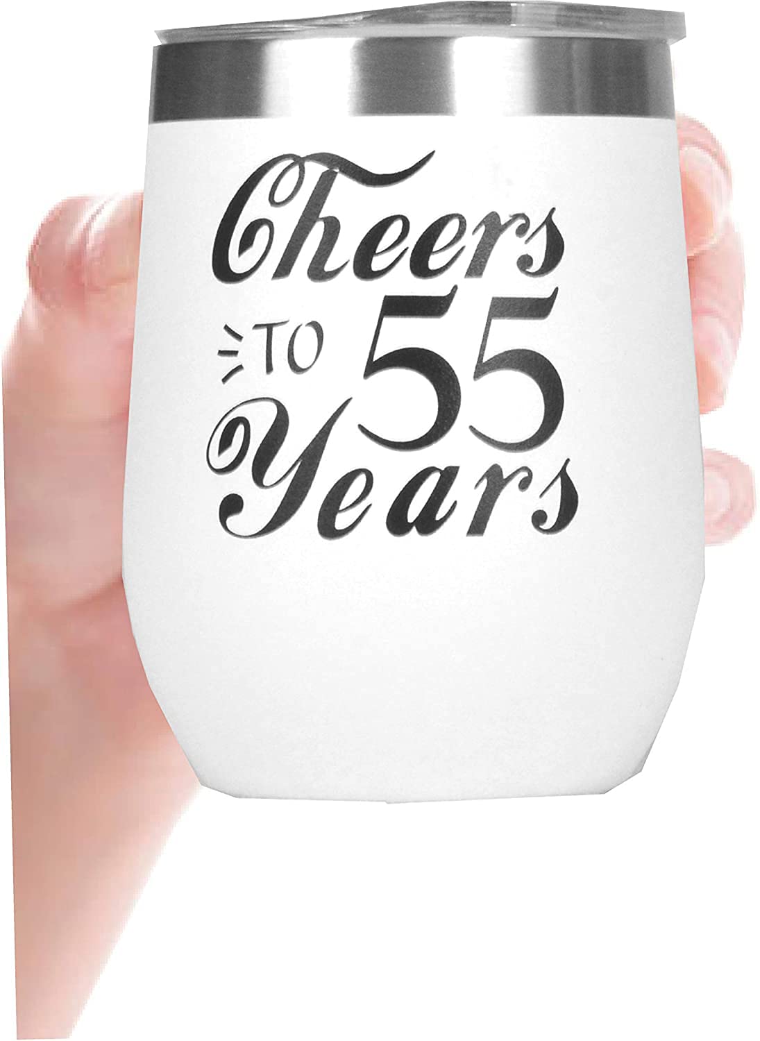 MEANT2TOBE 55th Birthday Gifts for Women - Insulated Tumbler Cup with Lid & Straw - Funny 55 Year Old Birthday Present Ideas - Perfect for Office, Home Decor & Party Celebrations