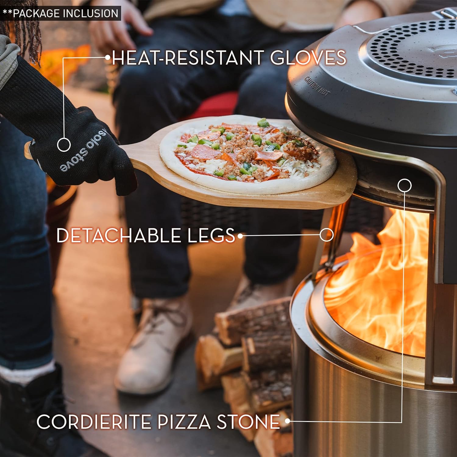 Solo Stove Bonfire Pi Fire Pizza Oven - Portable Outdoor Wood-Fired Pizza Maker for Camping, Backyard & Picnics | Stainless Steel Pizza Oven for Perfect Homemade Pies