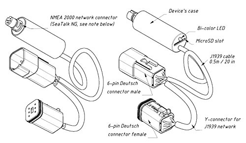 Yacht Devices YDEG-04 Boat Engine Gateway - NMEA 2000 Adapter for Volvo Penta, BRP Rotax & J1939 Engines | Marine Electronics Network Converter with DeviceNet Micro Male Connector | Perfect for Engine Monitoring & Marine Data Integration