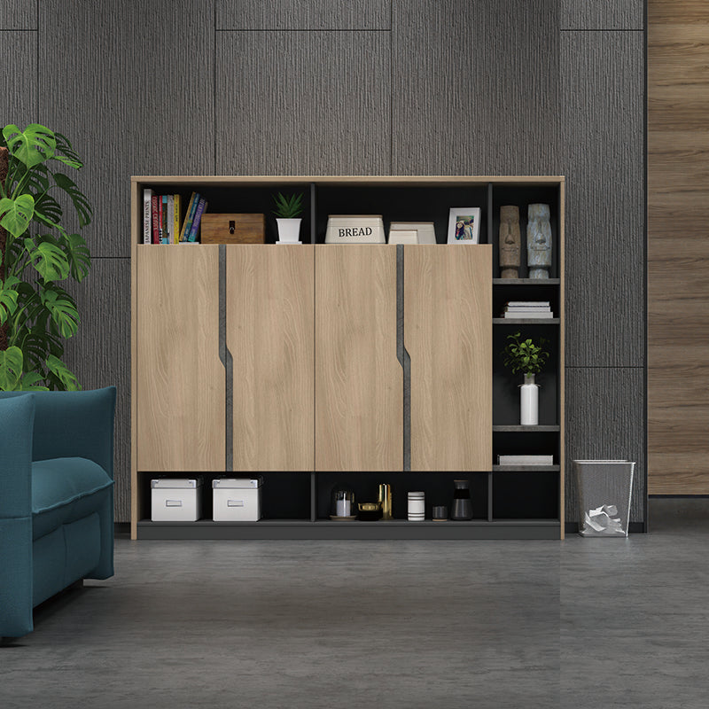 BAXTER 190cm Acacia Wood & Carbon Grey Display Cabinet - Perfect for Living Room, Dining Room, or Office Storage & Display