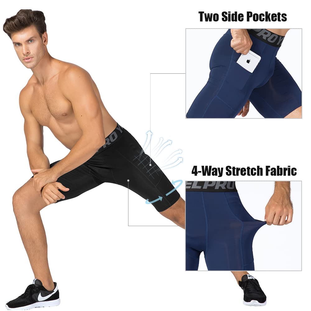 Men's Compression Shorts - Moisture Wicking Baselayer Workout Shorts for Running, Basketball & Gym | Cool Dry Active Underwear for Sports & Training