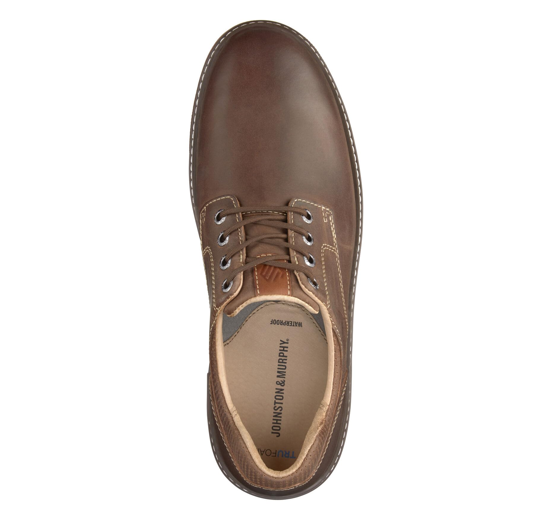 Johnston & Murphy Men’s McGuffey Lug Plain Toe Waterproof Work Shoes - Comfortable Casual Leather Shoes for Office & Outdoor Wear