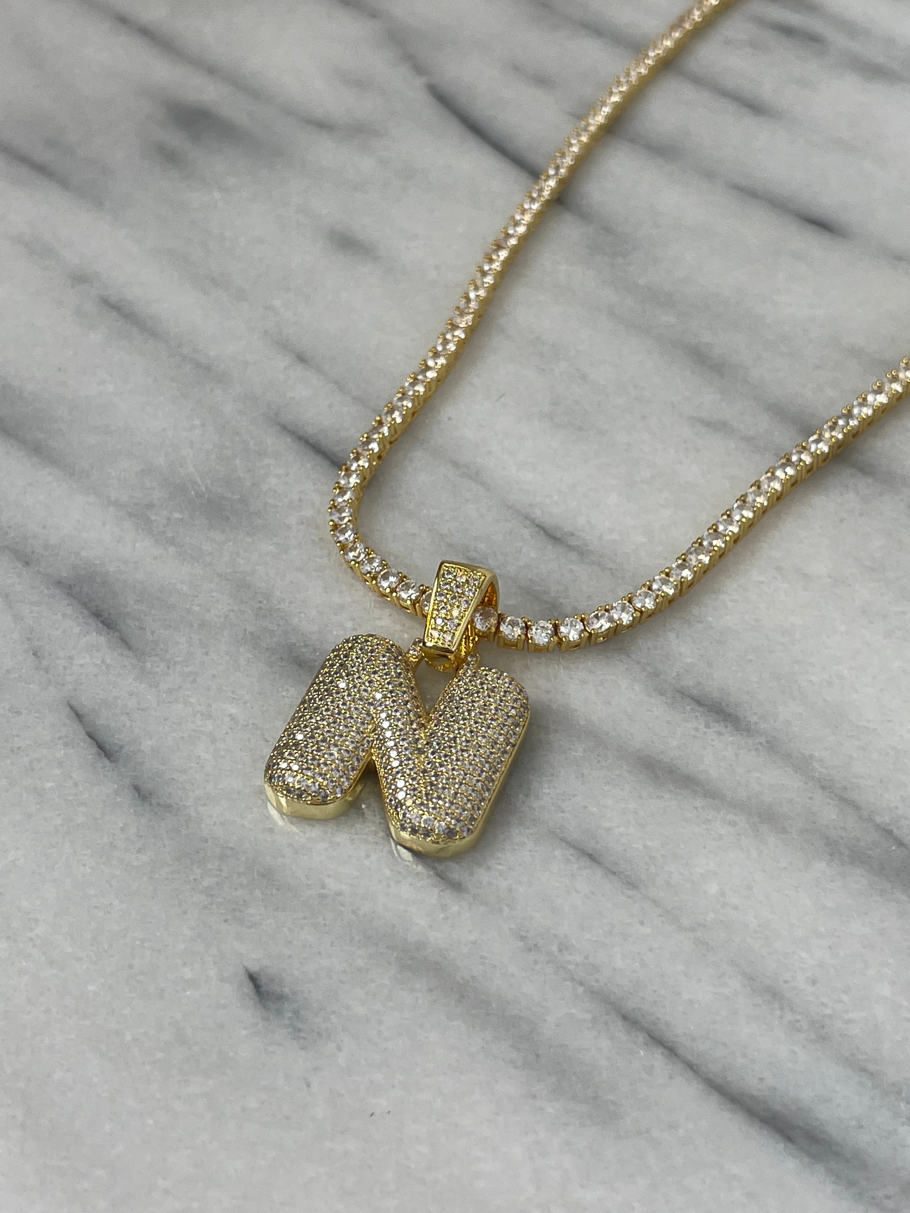 Custom Initial Bubble Interchangeable Necklace - Personalized Name Pendant for Women & Girls - Perfect for Gifts, Birthdays, and Everyday Wear