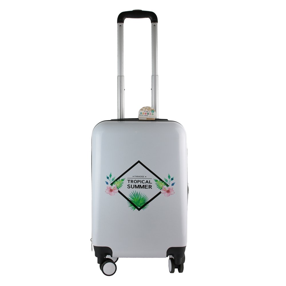 VO1200 Premium White Hand Luggage - Lightweight Carry-On Suitcase for Business Travel & Weekend Getaways - TSA Approved Airplane Cabin Luggage