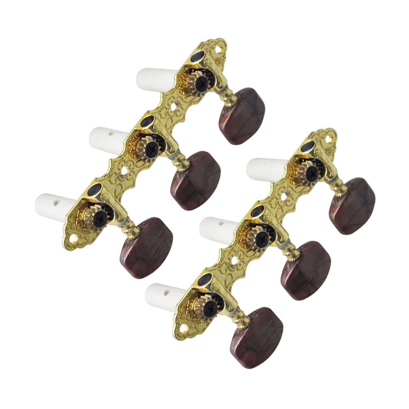 Classical Guitar Tuning Pegs - Premium Brown Machine Heads for Precise Tuning | Perfect for Acoustic & Classical Guitars, Music Performances & Studio Recording
