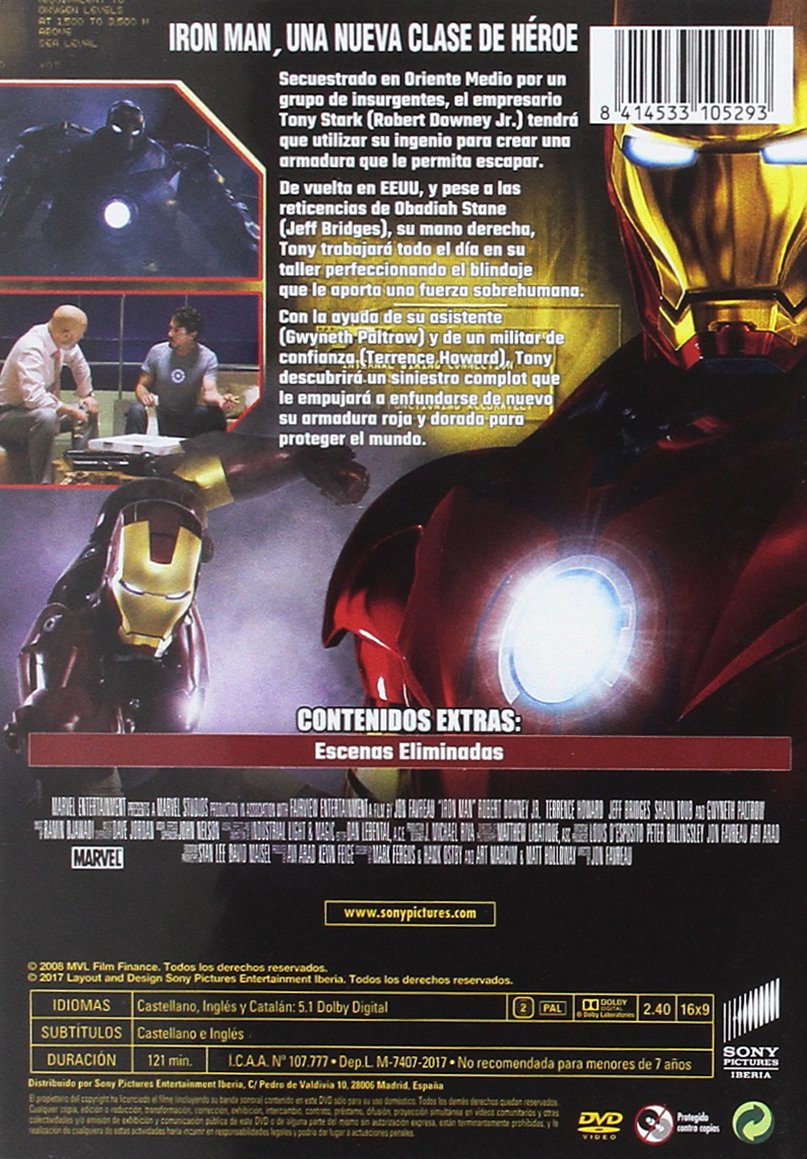 Iron Man - 2017 Edition [DVD] | Action, Adventure, Sci-Fi Movie | Perfect for Marvel Fans & Movie Collectors
