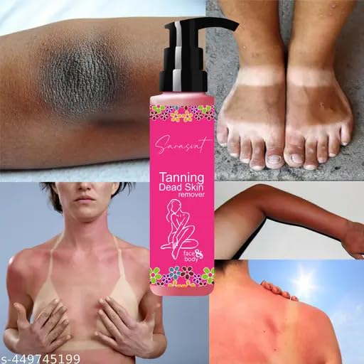 SARASVAT Original Tanning Dead Skin Remover Gel - Exfoliating Body Scrub for Smooth Skin, Oil Control & All Skin Types (100ml) | Perfect for Pre-Tan Prep, Post-Sun Care & Daily Skincare Routine