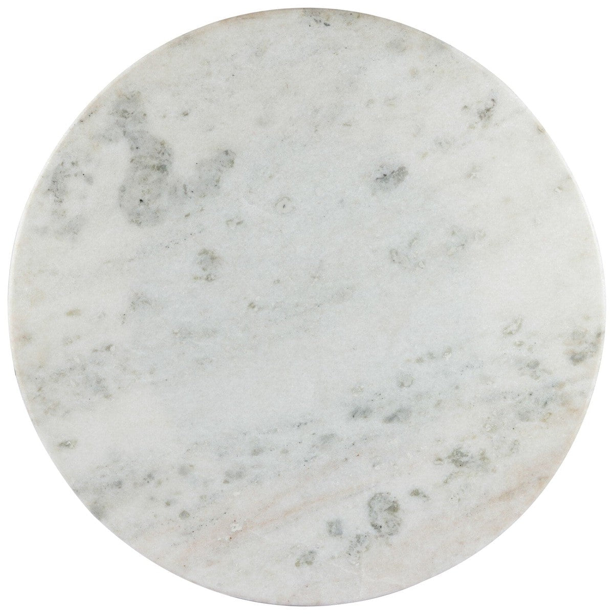 Aiden White Marble Round Dining Table - Modern Kitchen & Dining Room Furniture for Family Gatherings & Dinner Parties