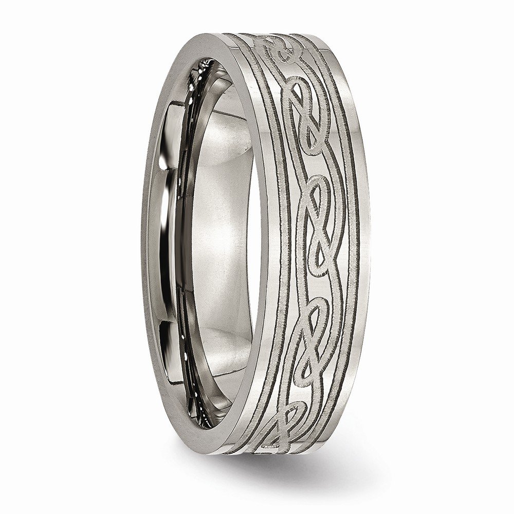 Solid Titanium Celtic Knot Wedding Band Ring - 6mm Comfort Fit Laser Etched Irish Claddagh Design for Men & Women - Perfect for Engagement, Anniversary & Couple Rings