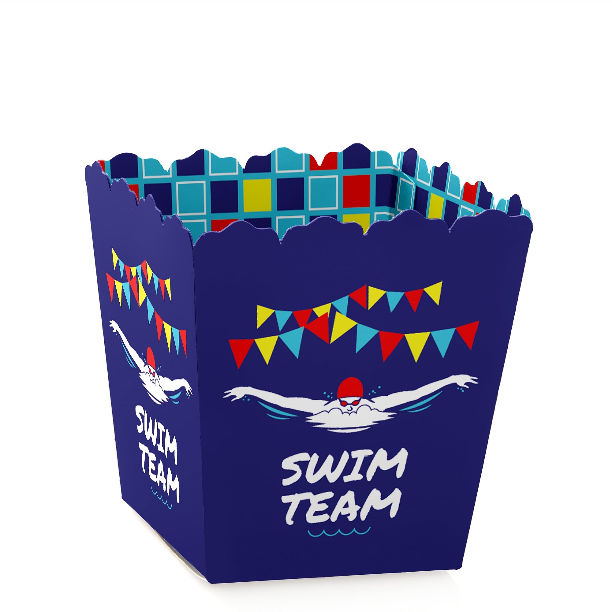 Swim Team Party Mini Favor Boxes - Set of 12 Candy Treat Boxes for Swimming Birthday Parties - Perfect for Team Celebrations, Pool Parties & Summer Events