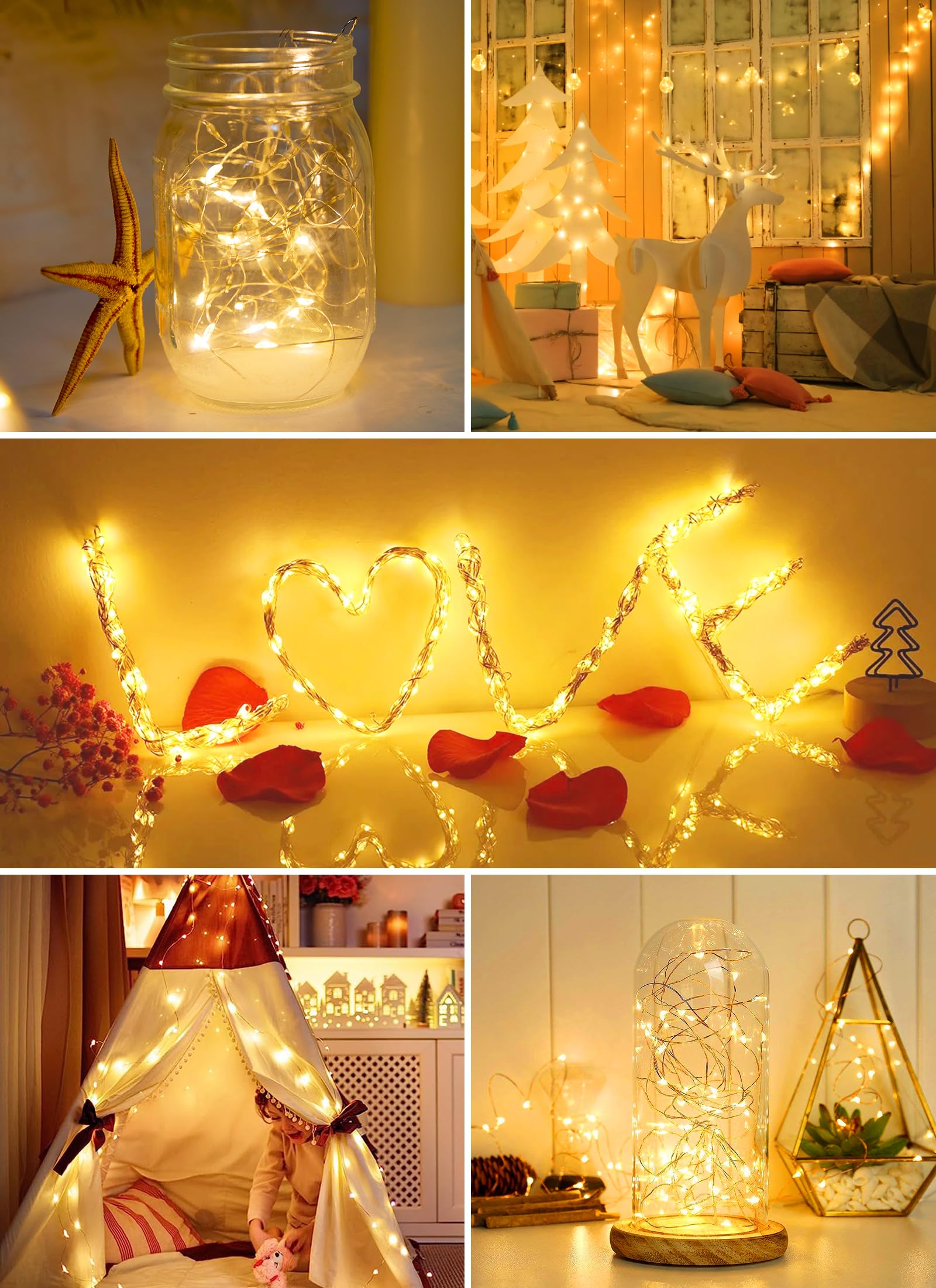 12 Pack LED Fairy Lights Battery Operated - 7ft 20 LED Firefly Silver Wire String Lights for Wedding, Party, Bedroom, Patio, Christmas Decor (Warm White) | Perfect for DIY Home Decor, Garden Lighting, and Holiday Displays