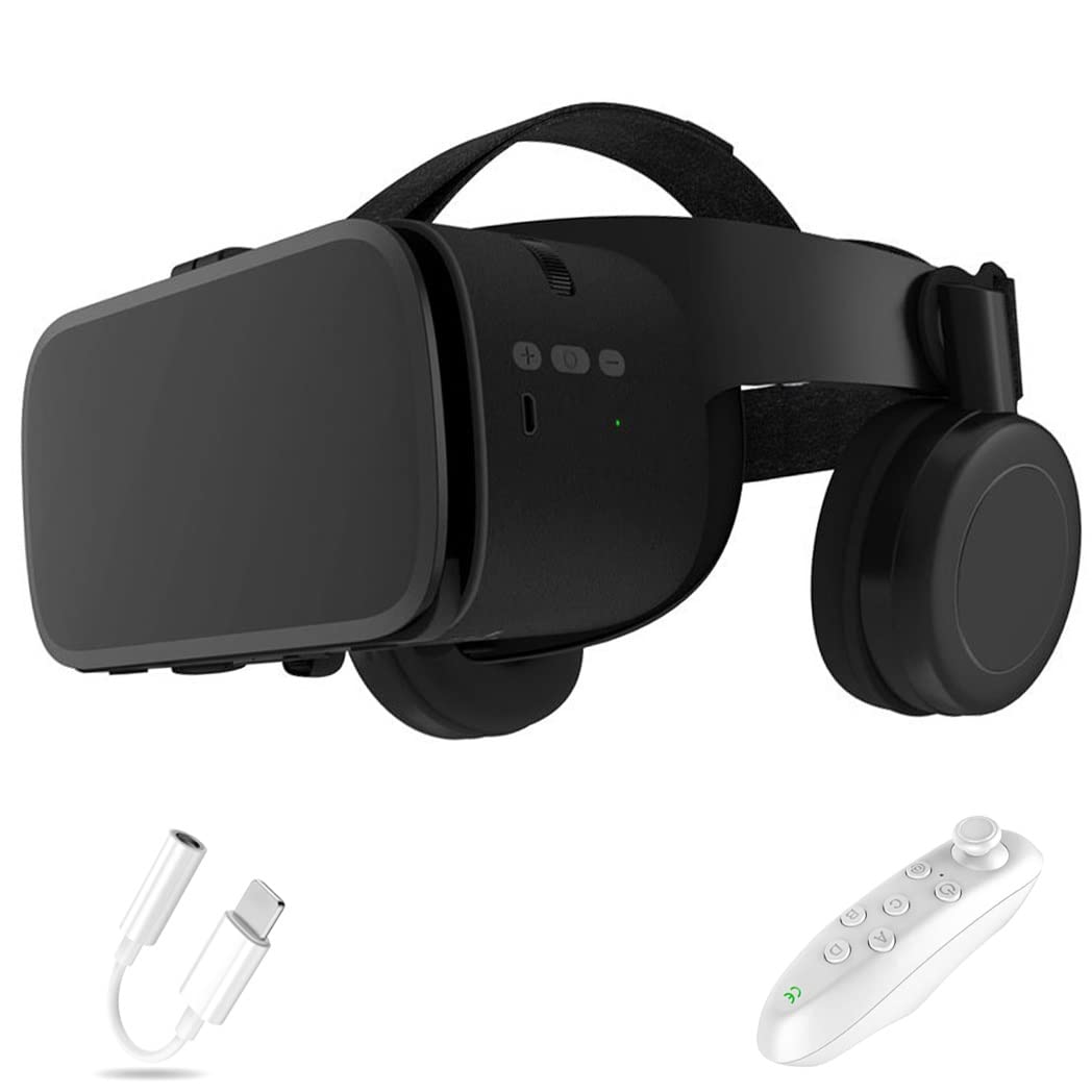 3D VR Headset with Bluetooth Controller - Compatible with iPhone 13 Pro Max/13 Pro/13/12/11, Samsung Galaxy S21, Huawei & Xiaomi Series - Immersive Virtual Reality Experience for Gaming, Movies & 360° Videos (Color: A, Size: iOS)