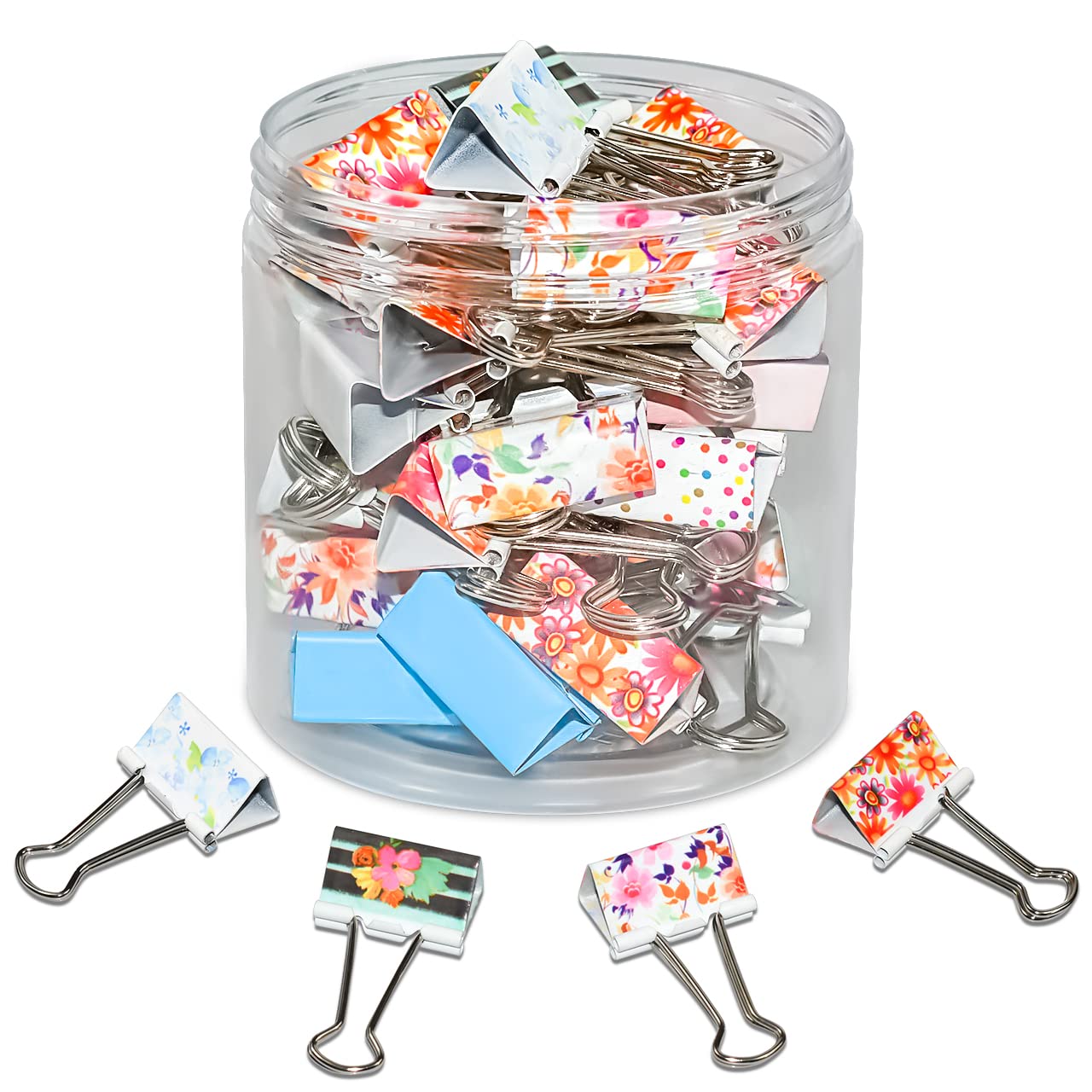 JIKIOU 1.25 Inch Colored Binder Clips - 30 Pack Medium Size Paper Clips for Office, School, Home & Organizing Documents | Assorted Colors Office Supplies for Filing, Crafting & Bulletin Boards
