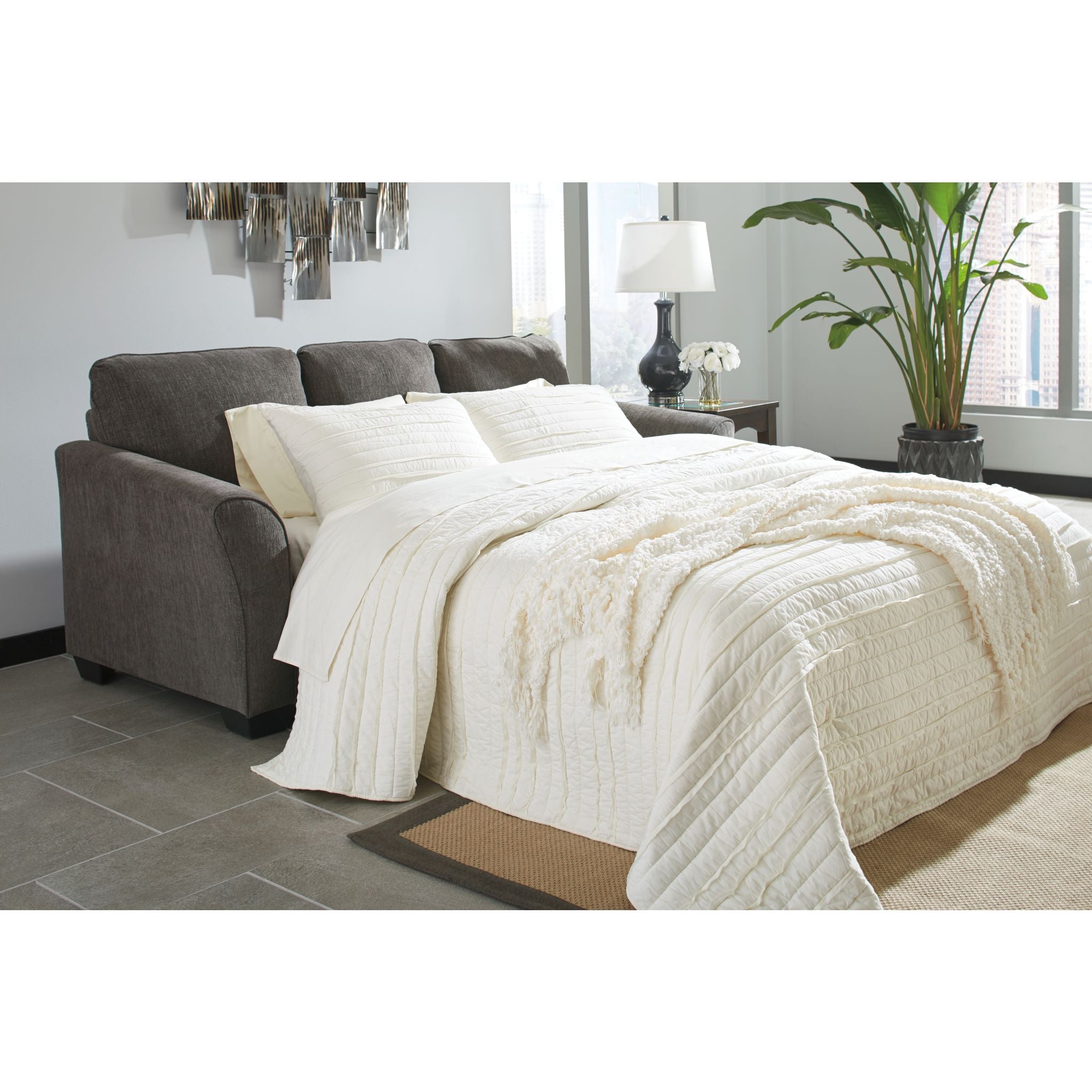 Brise Queen Sofa Chaise Sleeper - Convertible Sectional Couch with Pull-Out Bed for Living Room, Guest Room & Small Spaces - Modern Comfortable Upholstered Furniture