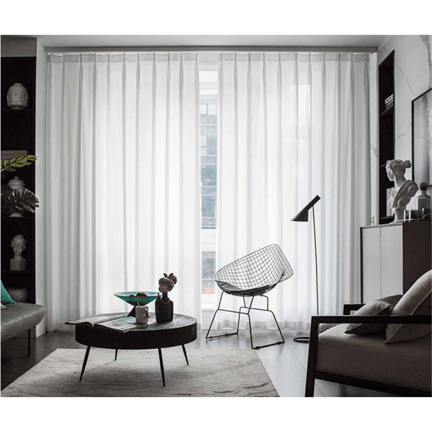Jason Plain Velvet Sheer Curtains White - Light Filtering Window Drapes for Living Room & Bedroom