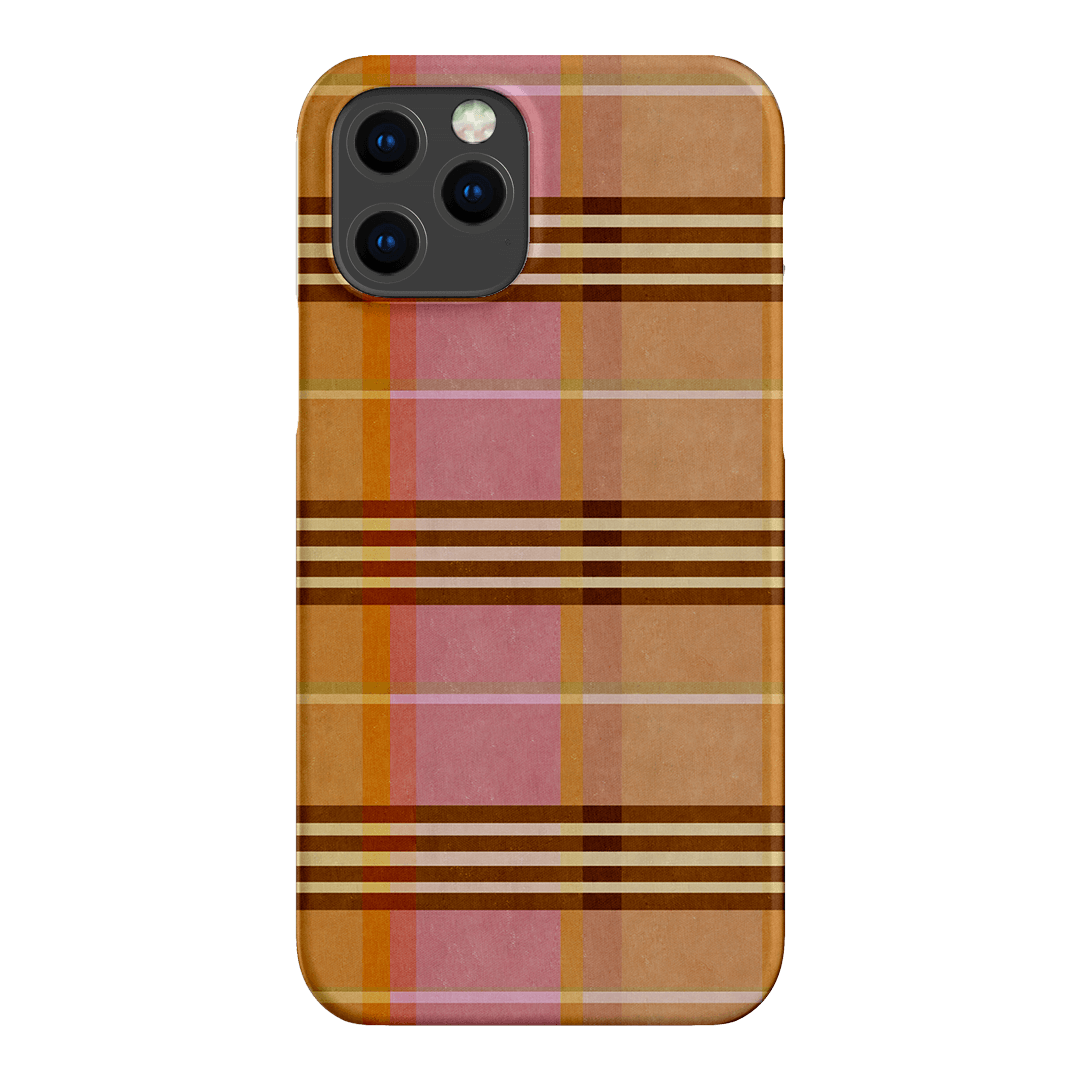 Peachy Plaid Phone Case for iPhone 15/14/13/12/11 Pro Max - Cute Tartan Pattern Protective Cover with Shockproof Design - Perfect for Everyday Use, Travel & Fashion Accessories