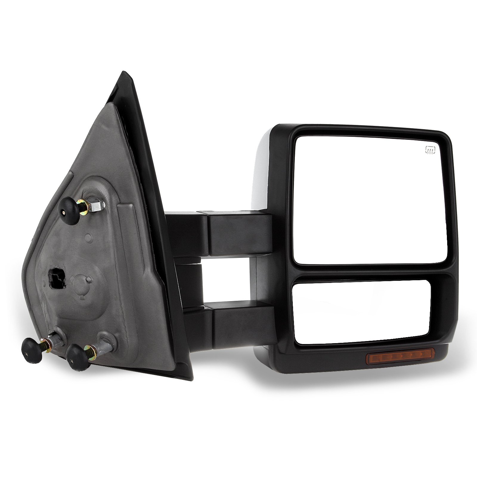 LSAILON Power Heated Towing Mirrors with Turn Signal & Puddle Light - Chrome Housing for 2004-2014 Ford F150 Truck (Left & Right Side) - Perfect for Towing, Night Driving & Enhanced Visibility