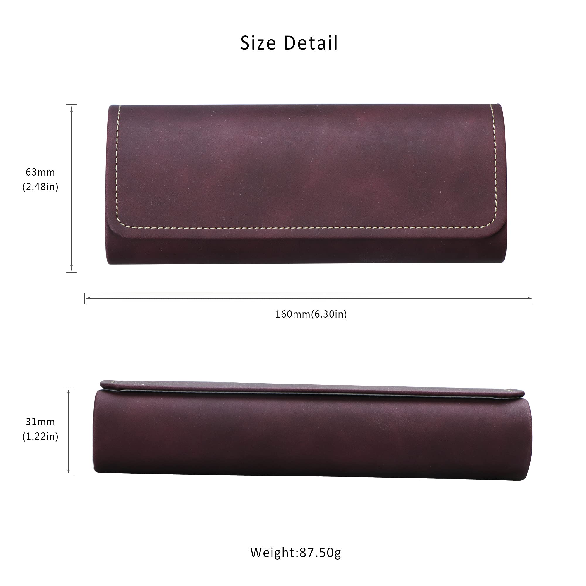 Premium Hard Shell Eyeglass Case - Durable PU Leather Sunglass Holder for Women & Men | Lightweight & Portable | Perfect for Travel, Work & Daily Use