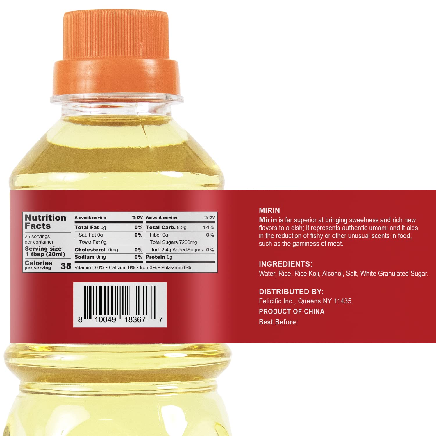 52USA Mirin Cooking Wine 16.9 FL OZ (Pack of 2) - Premium Red Rice Seasoning for Homemade Sauces, Marinades, Glazes | Perfect for Sushi Rice, Ramen Noodles & Asian Cuisine | Ideal for Stir-Fry, Salad Dressings & Japanese Dishes