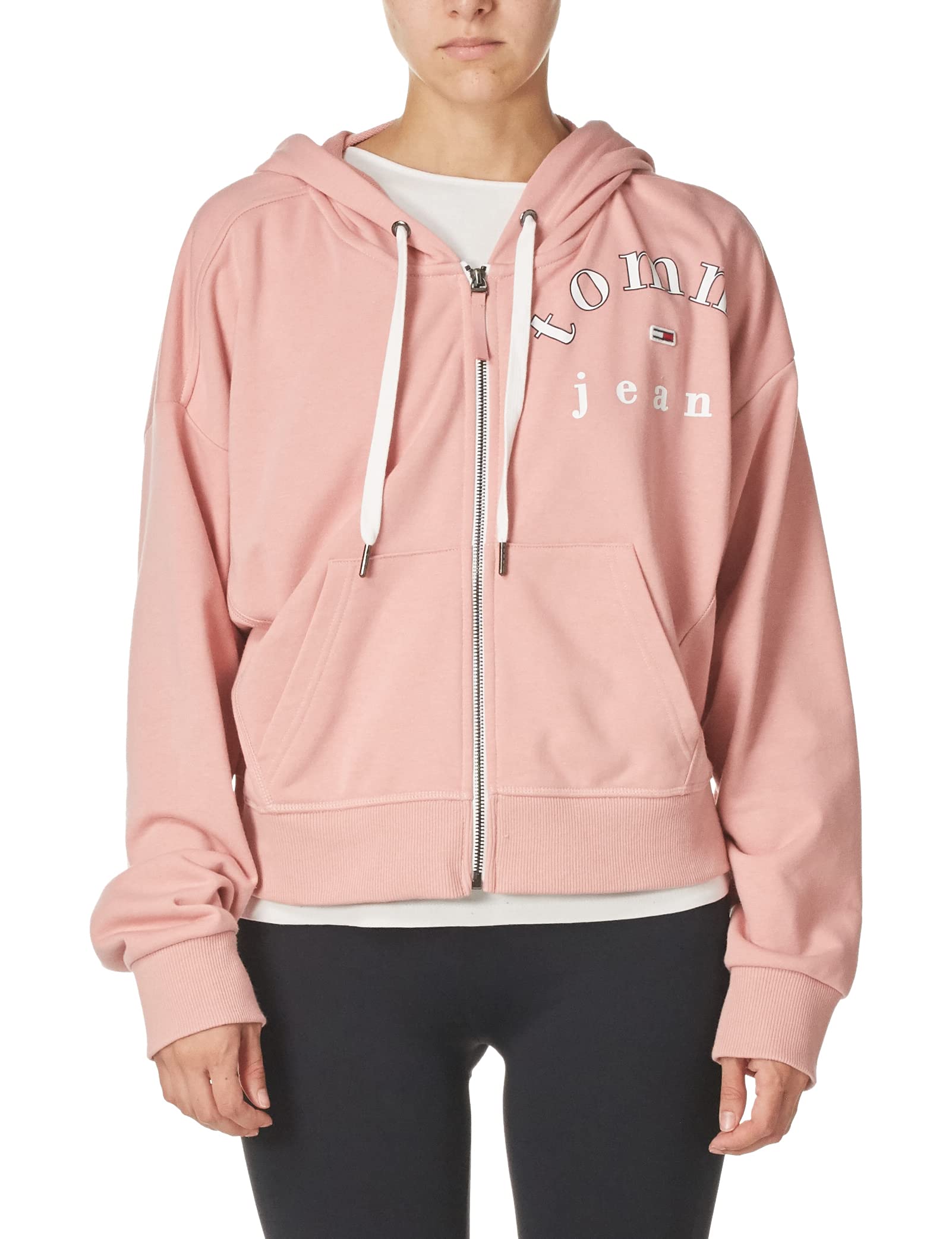 Tommy Jeans Women's Classic Zip-Up Hoodie Sweatshirt | Casual Pullover Fleece Jacket for Everyday Wear & Street Style Outfits