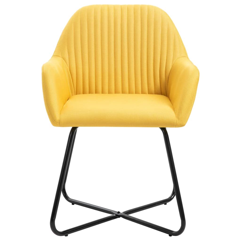 2 Pack Yellow Fabric Dining Chairs - Modern Comfortable Kitchen Chairs Set for Dining Room, Living Room, Bedroom & Restaurant | Perfect for Family Gatherings & Home Decor