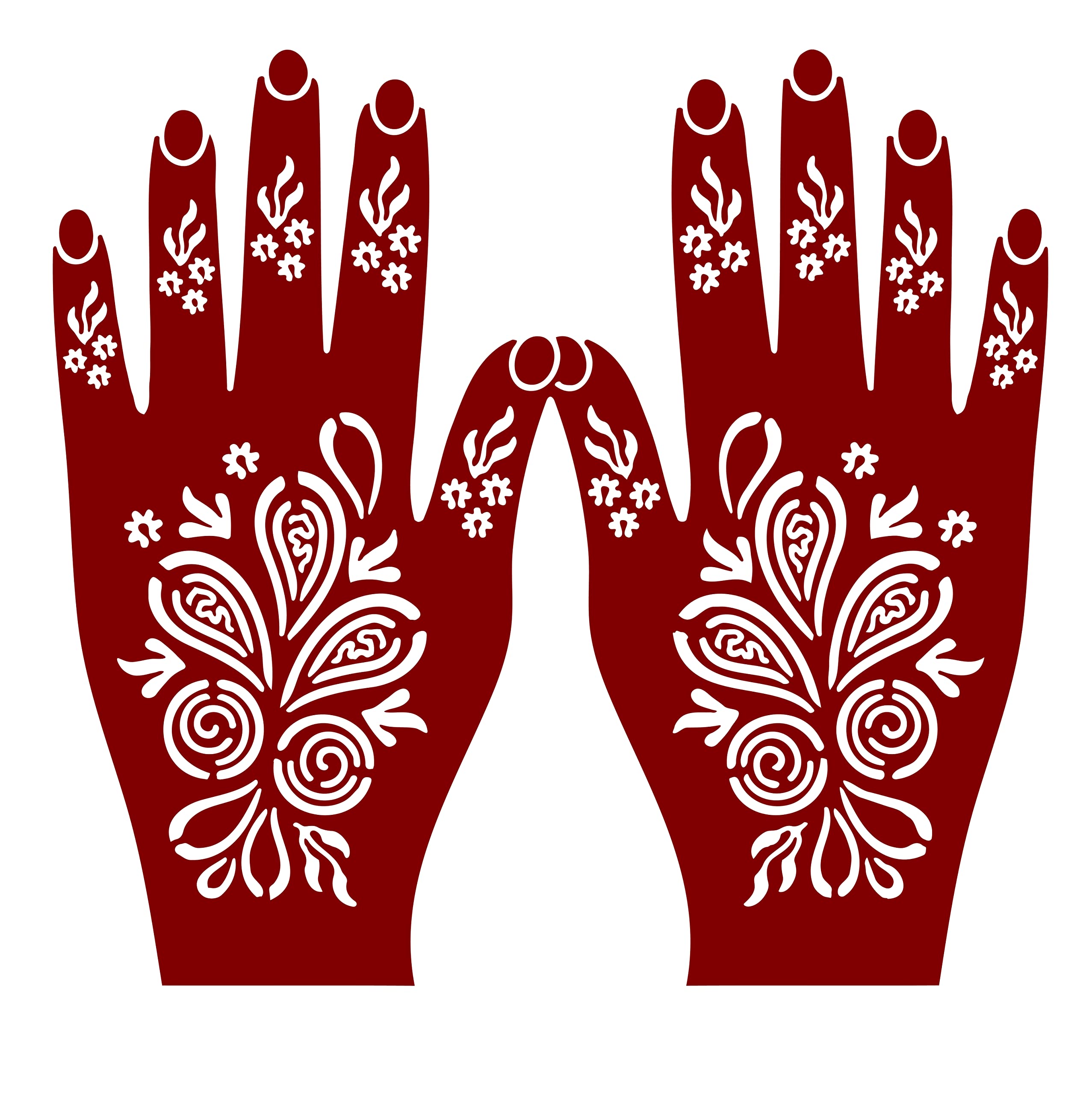 2 Pcs Indian Henna Tattoo Stencil Kit for Hands - Traditional Mehndi Design Set for Women & Girls | Easy Apply Temporary Tattoos | Perfect for Weddings, Festivals & Cultural Celebrations (D-1109)